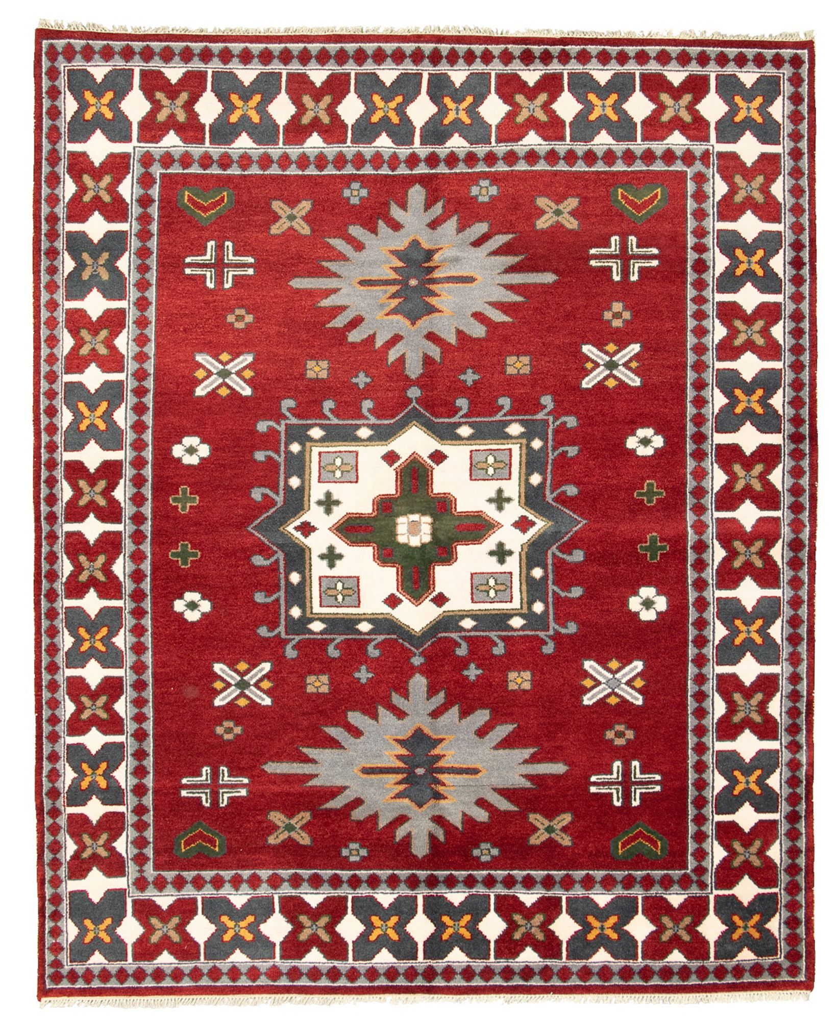 Hand-knotted Kazak Royal III Red Wool Rug 8'0" x 10'0" Size: 8'0" x 10'0"  