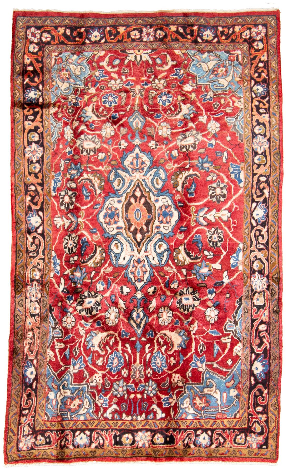 Hand-knotted Mahal  Wool Rug 4'3" x 7'3" Size: 4'3" x 7'3"  