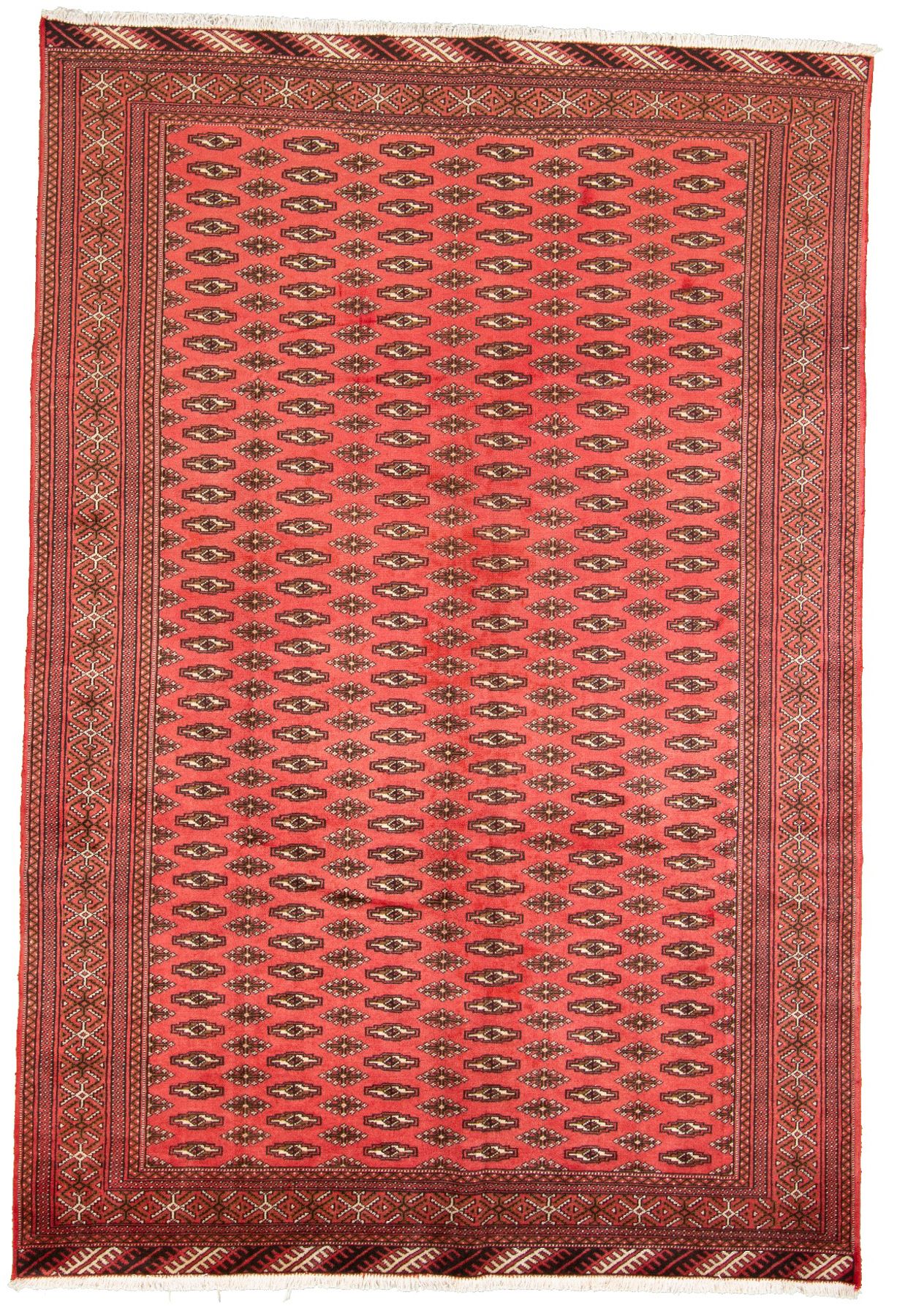 Hand-knotted Turkoman  Wool Rug 6'4" x 9'6" Size: 6'4" x 9'6"  