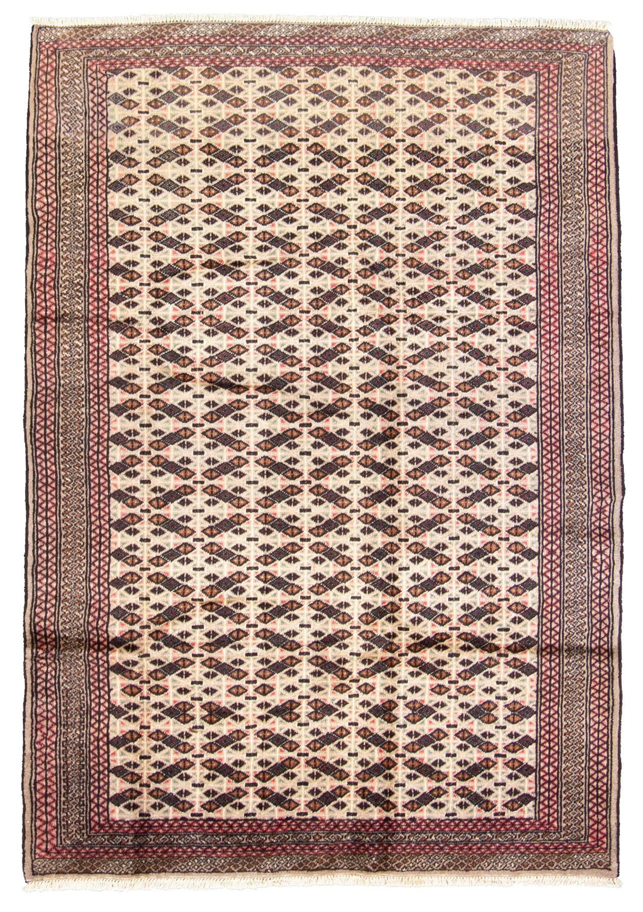 Hand-knotted Turkoman  Wool Rug 4'4" x 6'4" Size: 4'4" x 6'4"  