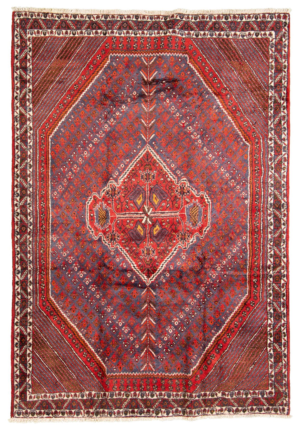 Hand-knotted Afshar  Wool Rug 5'3" x 7'7" Size: 5'3" x 7'7"  