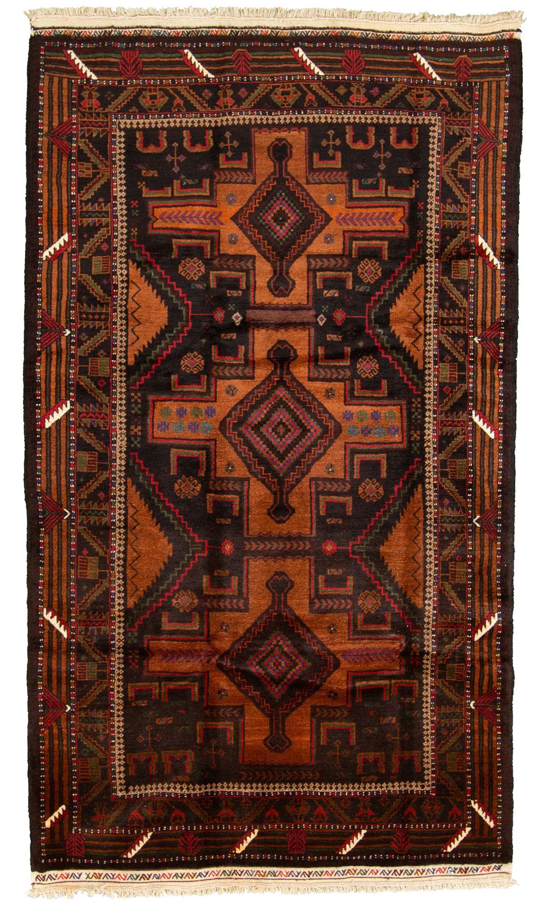 Hand-knotted Finest Baluch  Wool Rug 4'3" x 7'3" Size: 4'3" x 7'3"  