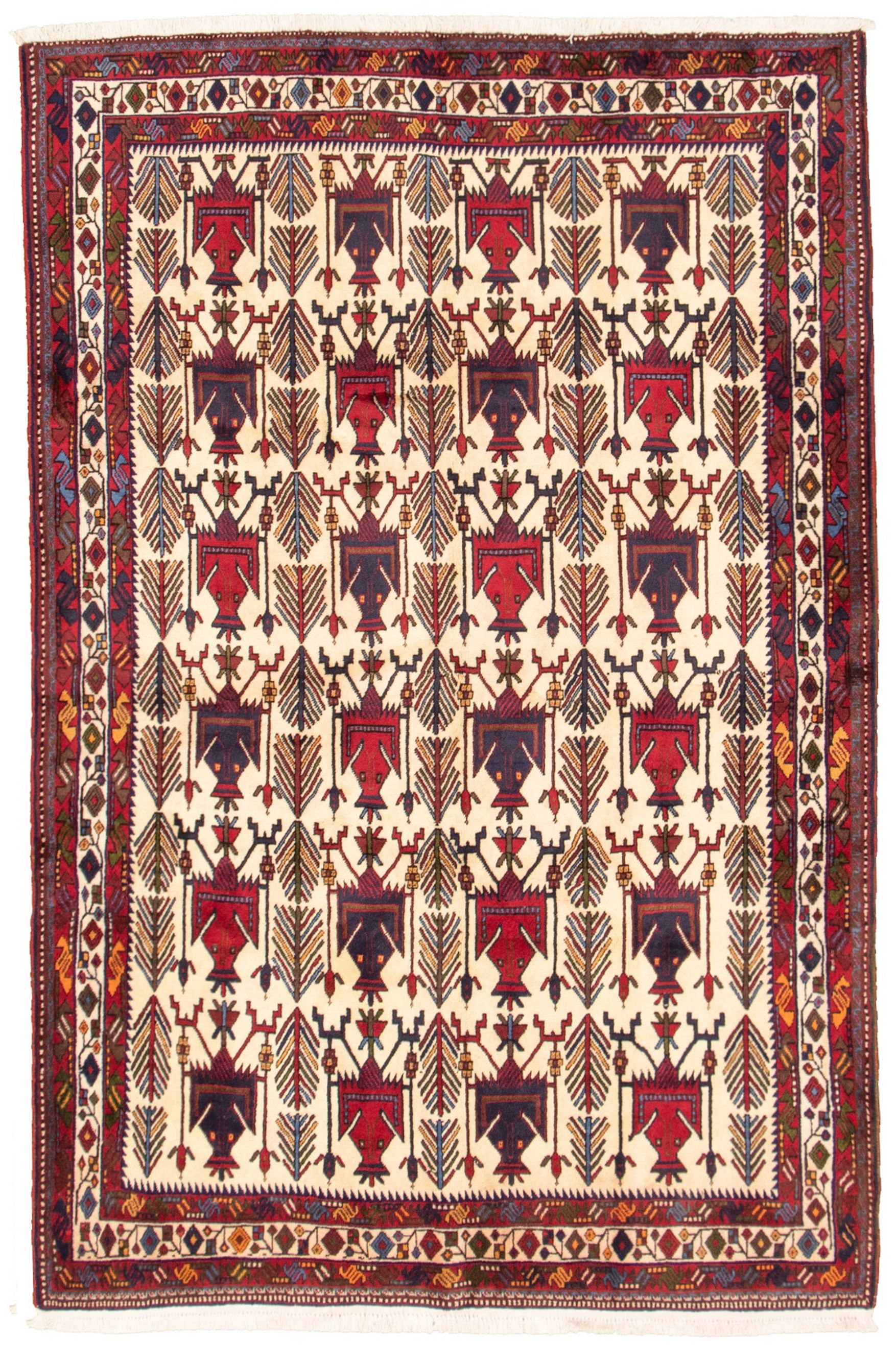 Hand-knotted Keisari Vintage Cream Wool Rug 5'7" x 8'7" Size: 5'7" x 8'7"  
