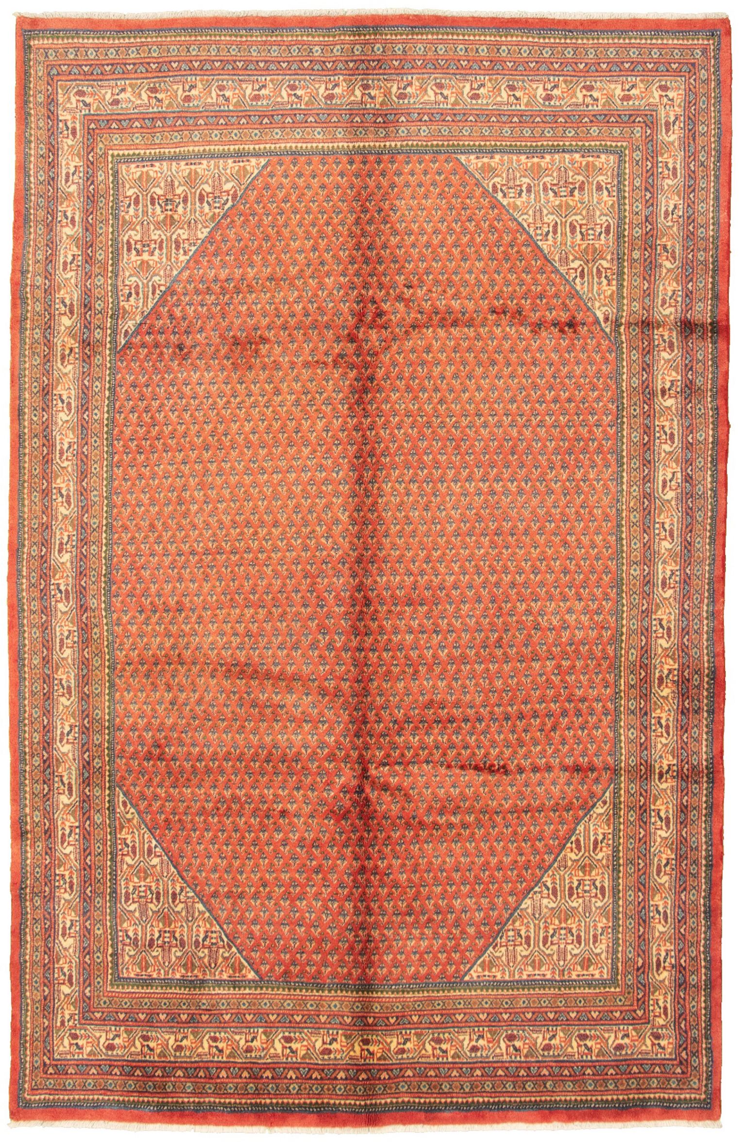 Hand-knotted Royal Sarough Red Wool Rug 6'9" x 10'6" Size: 6'9" x 10'6"  