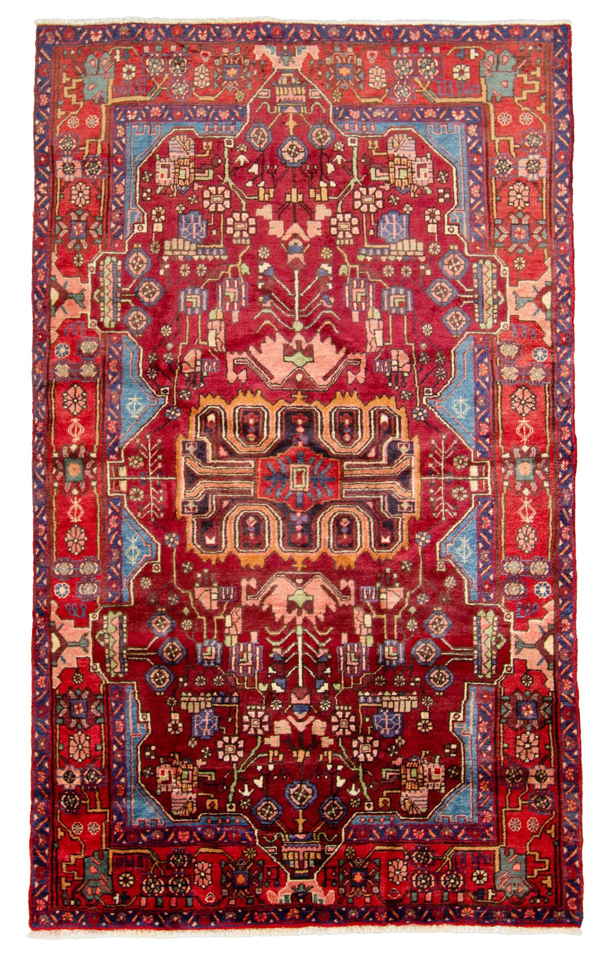 Hand-knotted Hamadan  Wool Rug 4'11" x 8'0" Size: 4'11" x 8'0"  