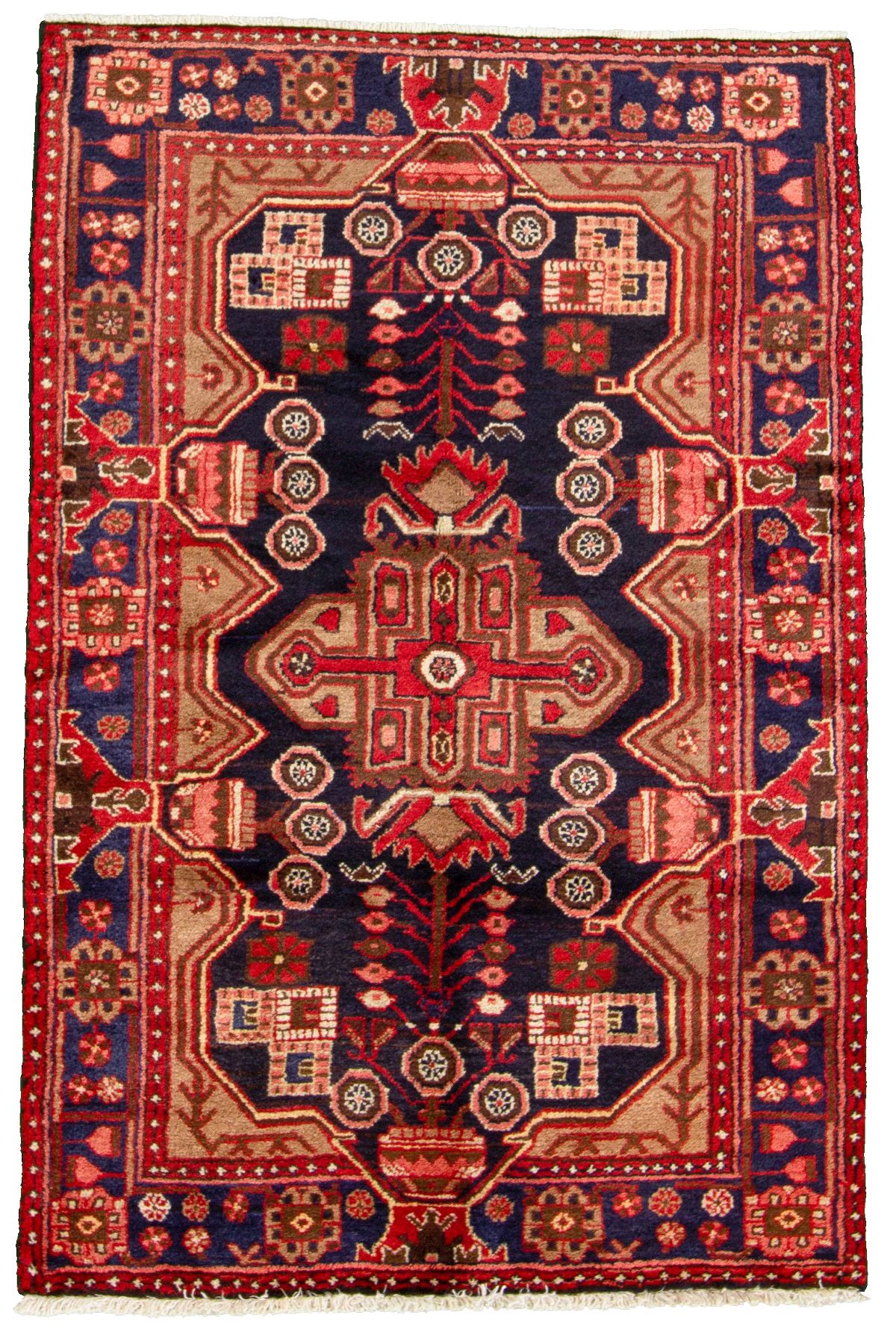 Hand-knotted Hamadan  Wool Rug 3'5" x 5'1"  Size: 3'5" x 5'1"  