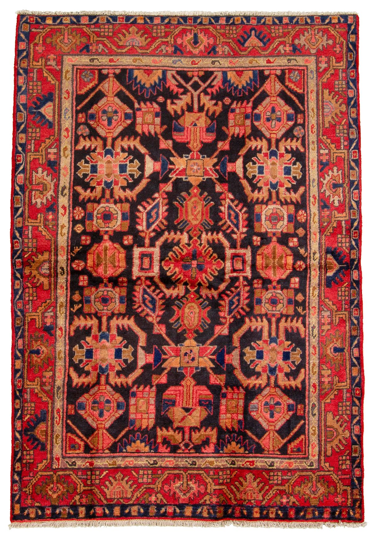 Hand-knotted Hamadan  Wool Rug 4'6" x 6'6"  Size: 4'6" x 6'6"  