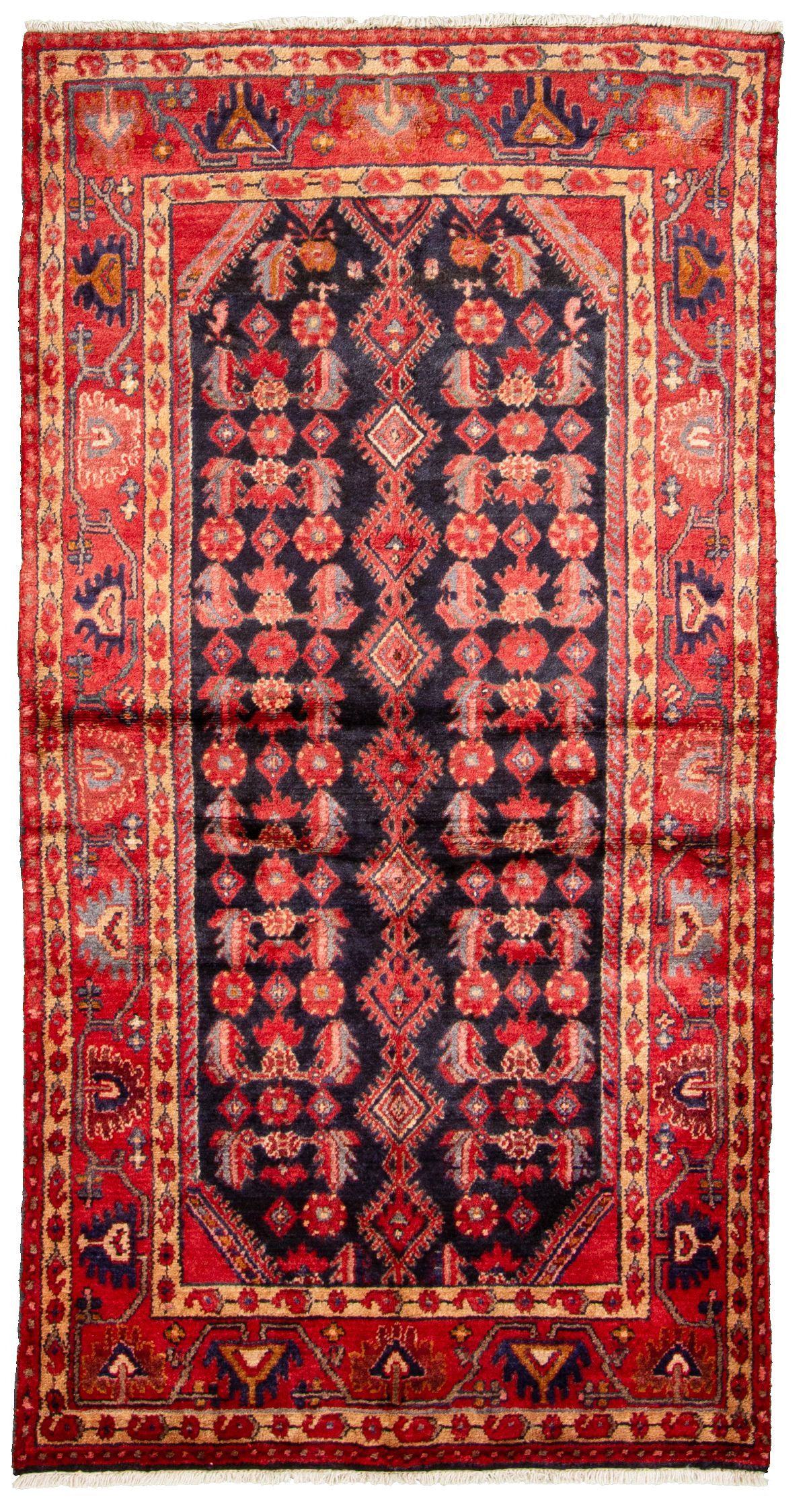 Hand-knotted Hamadan  Wool Rug 3'4" x 6'8" Size: 3'4" x 6'8"  