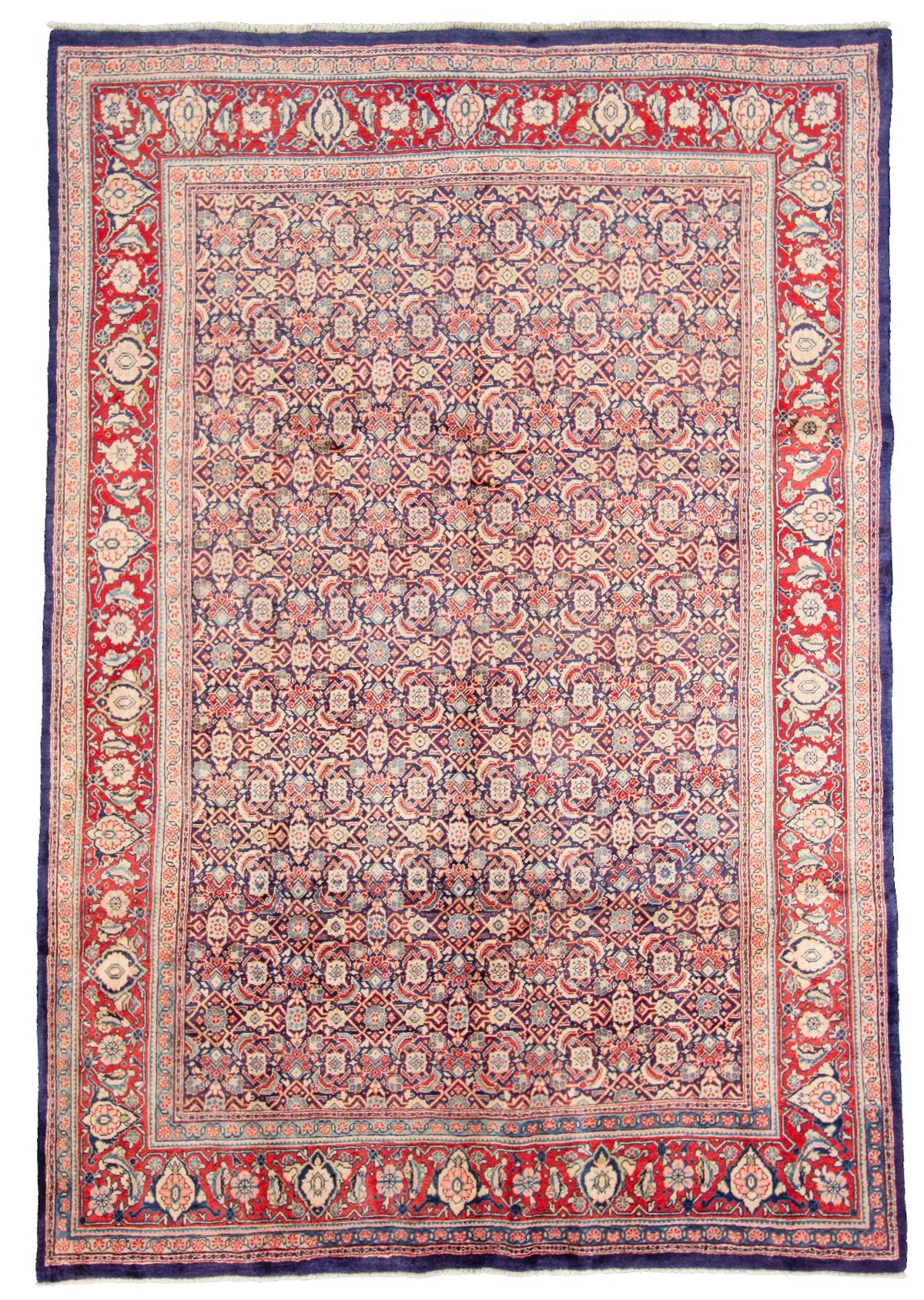 Hand-knotted Mahal  Wool Rug 6'2" x 8'11" Size: 6'2" x 8'11"  