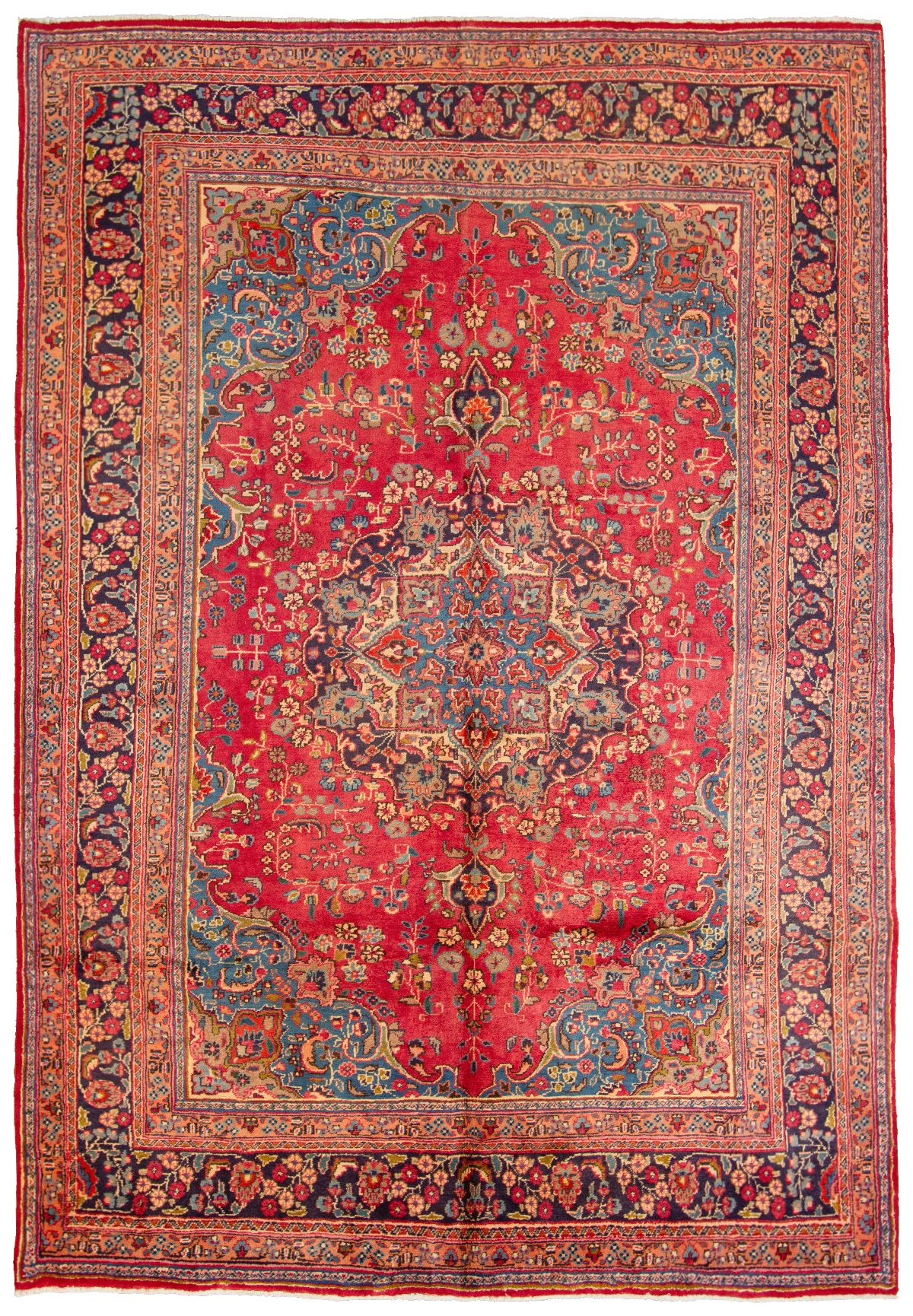 Hand-knotted Sabzevar  Wool Rug 6'6" x 9'5" Size: 6'6" x 9'5"  