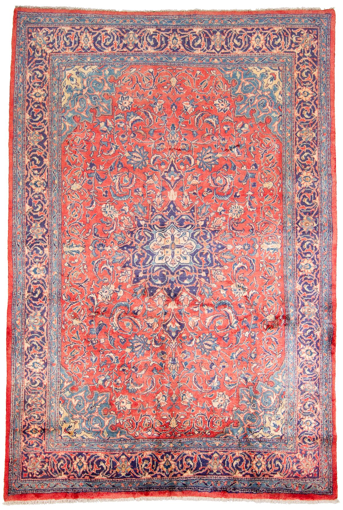 Hand-knotted Mahal  Wool Rug 7'4" x 10'9" Size: 7'4" x 10'9"  