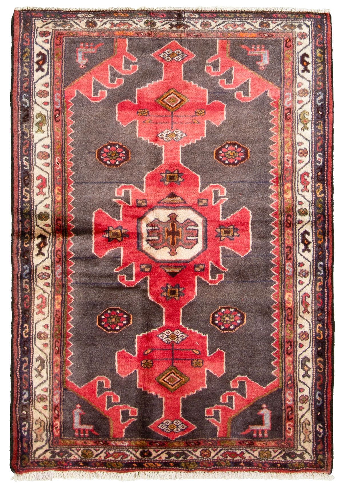 Hand-knotted Hamadan  Wool Rug 3'4" x 4'9"  Size: 3'4" x 4'9"  