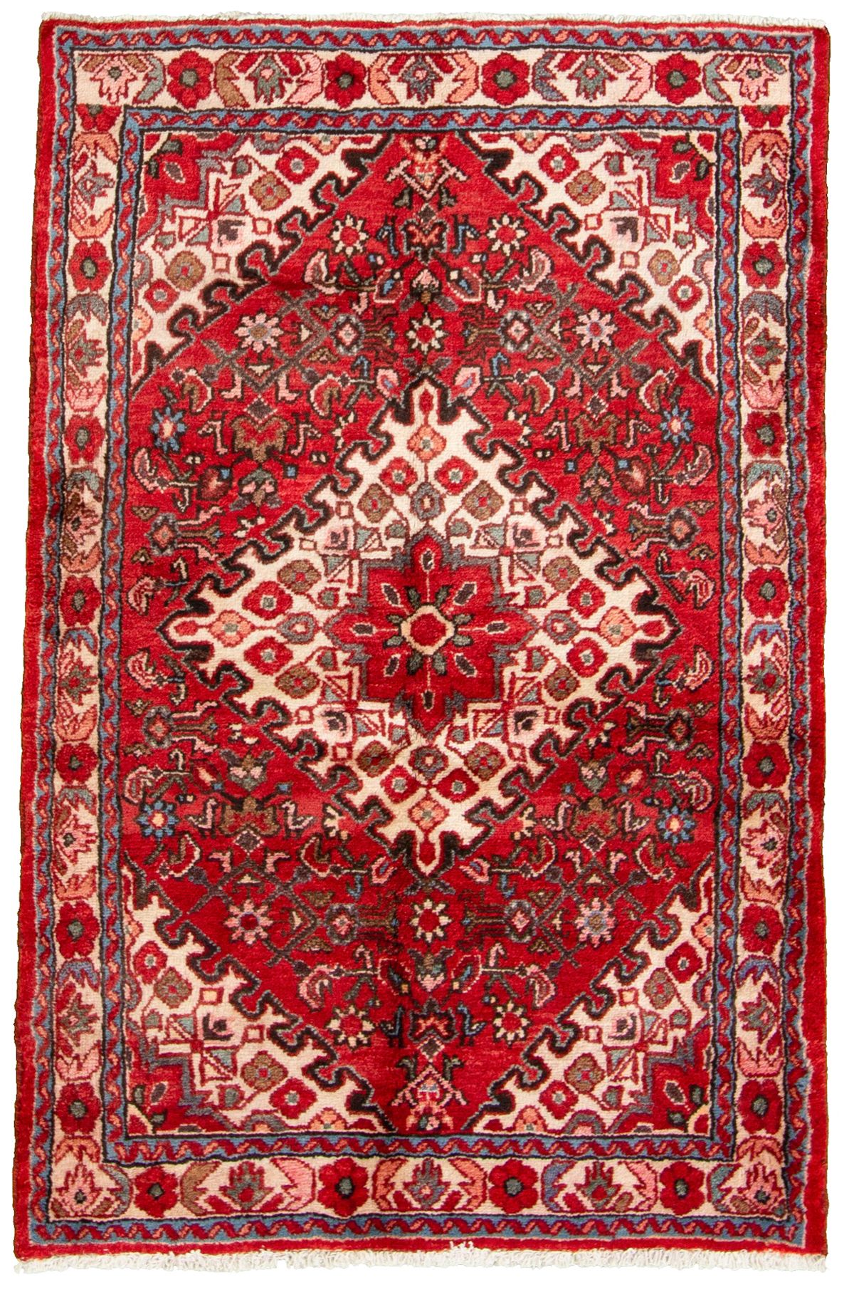 Hand-knotted Hamadan  Wool Rug 3'6" x 5'3"  Size: 3'6" x 5'3"  