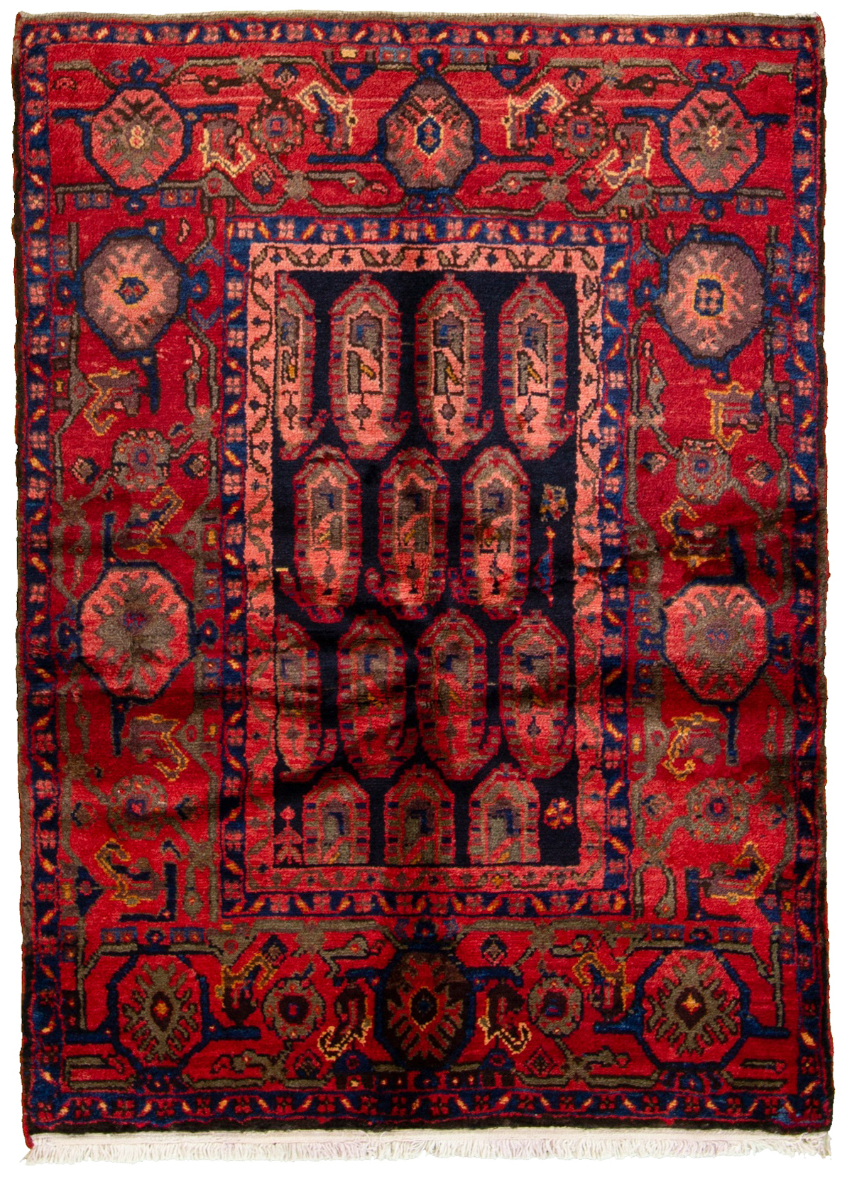 Hand-knotted Hamadan  Wool Rug 3'10" x 5'1" Size: 3'10" x 5'1"  