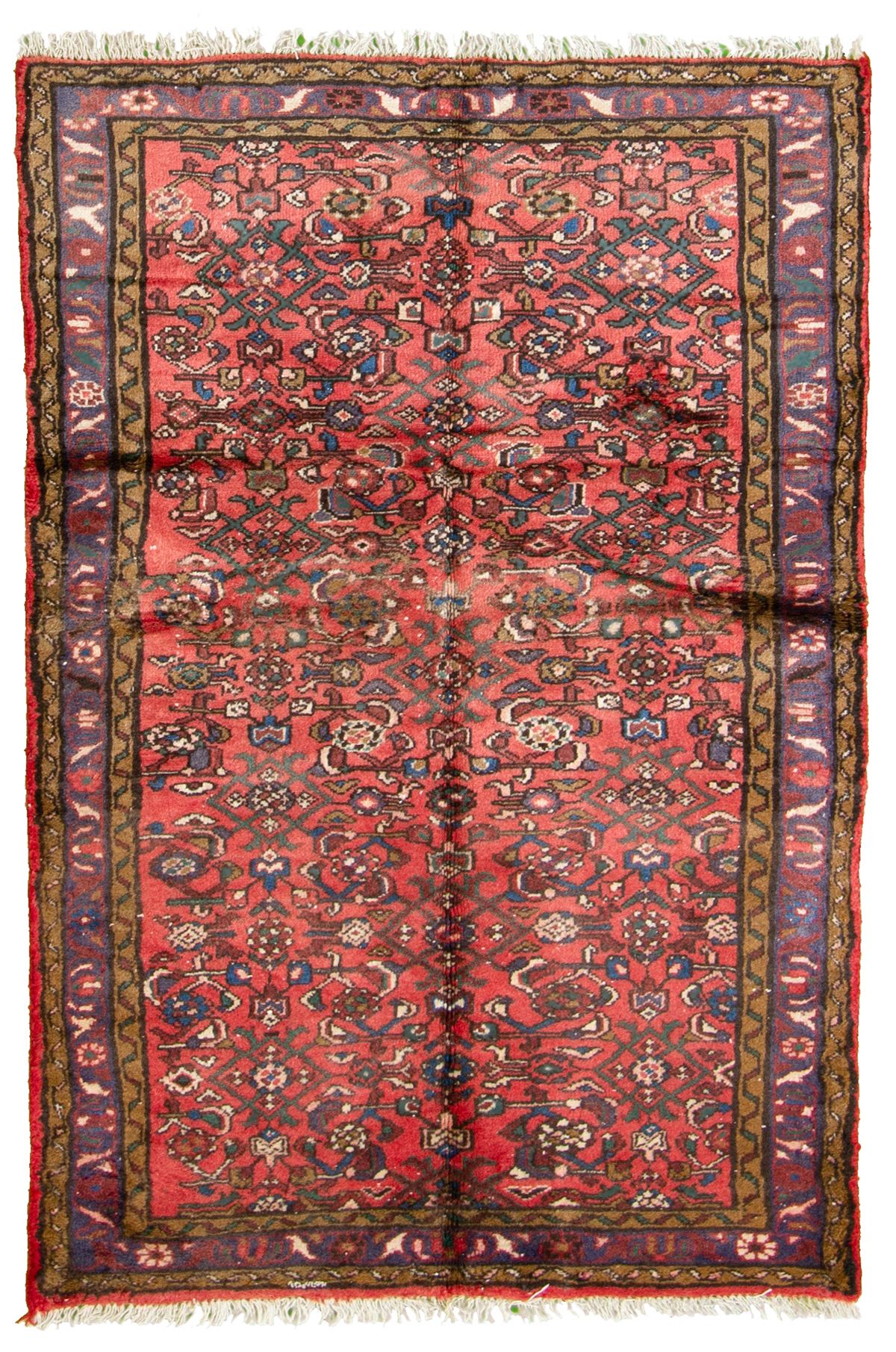 Hand-knotted Hamadan  Wool Rug 3'2" x 4'8" Size: 3'2" x 4'8"  