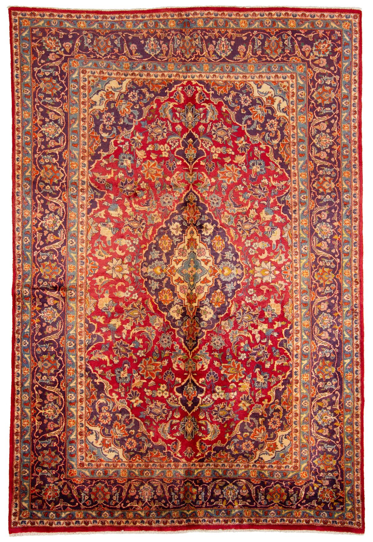 Hand-knotted Mashad  Wool Rug 6'6" x 9'9" Size: 6'6" x 9'9"  