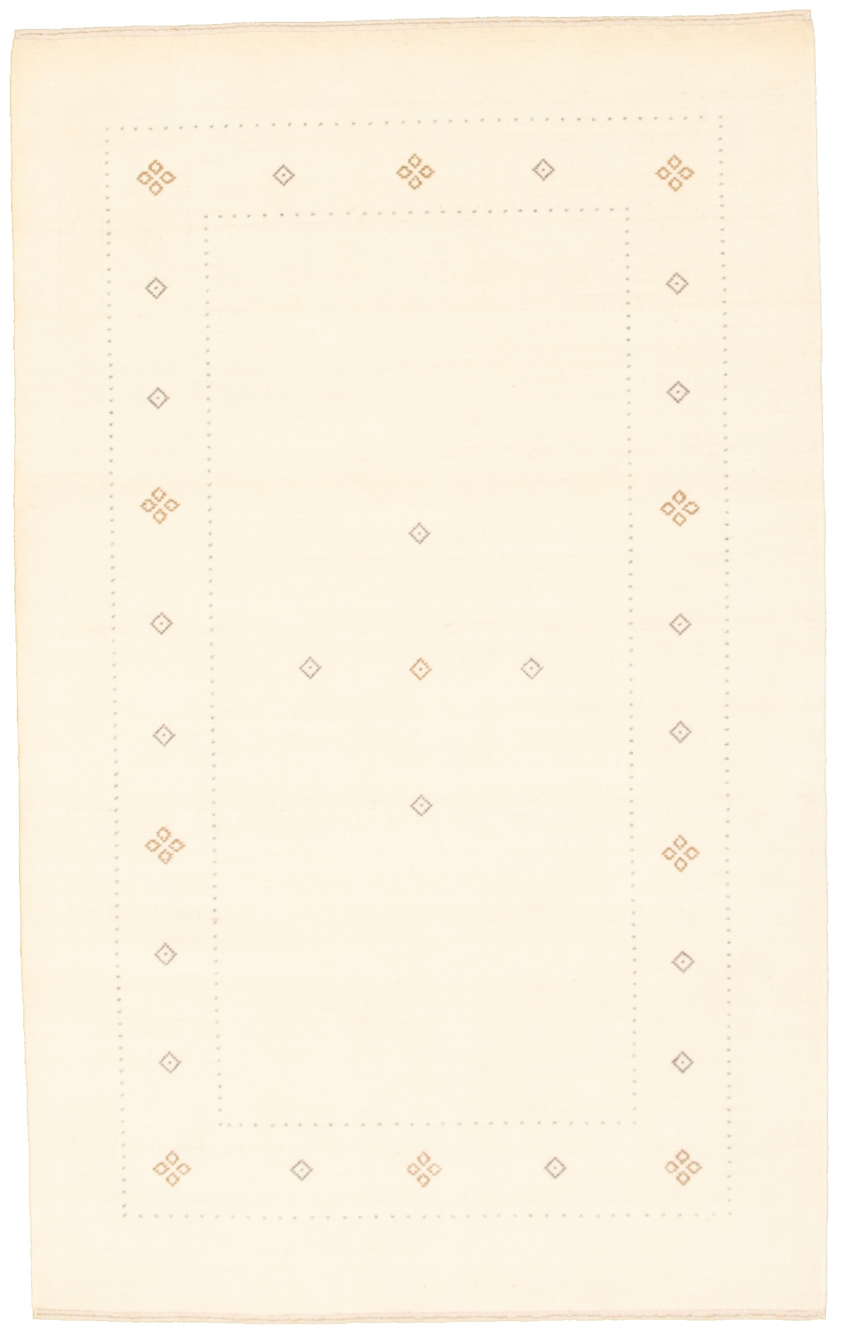 Hand-knotted Kashkuli Gabbeh Cream Wool Rug 5'0" x 8'0"  Size: 5'0" x 8'0"  