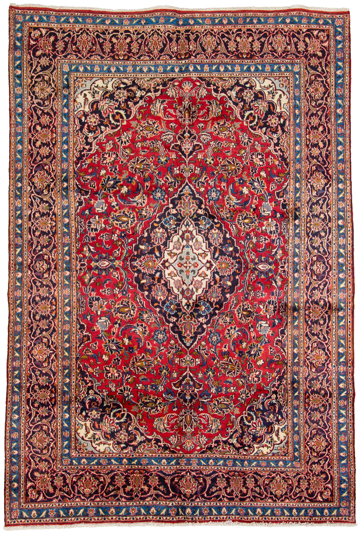 Hand-knotted Mashad  Wool Rug 6'6" x 9'9"  Size: 6'6" x 9'9"  