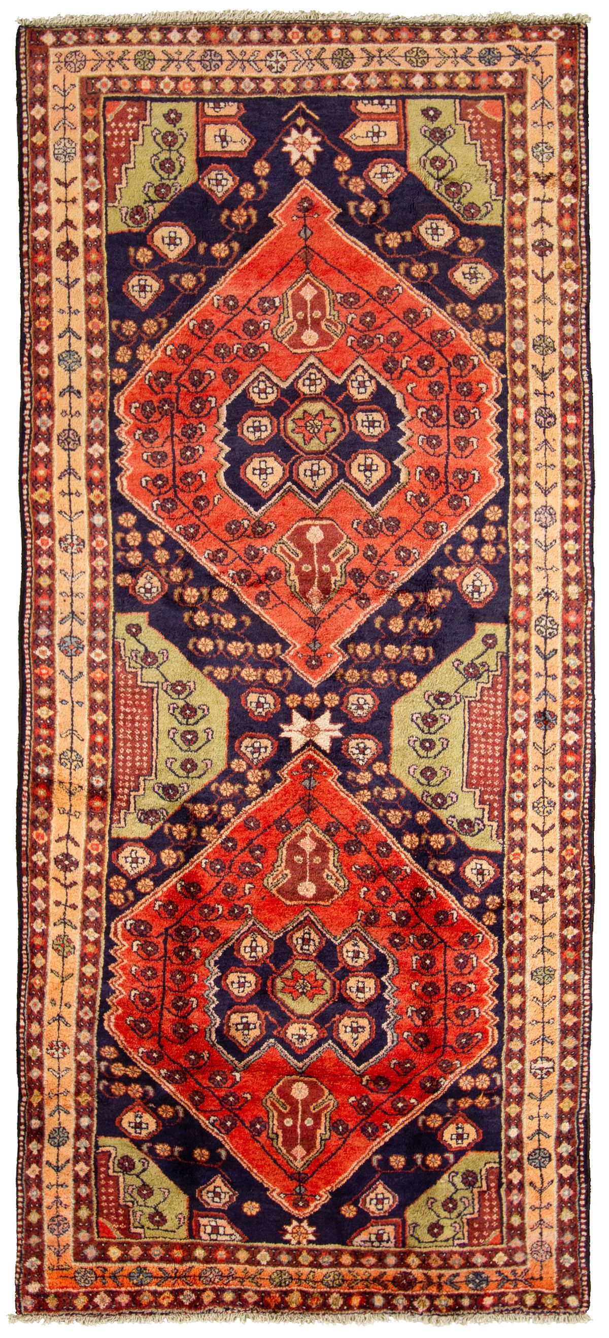 Hand-knotted Ardabil  Wool Rug 4'6" x 10'2" Size: 4'6" x 10'2"  