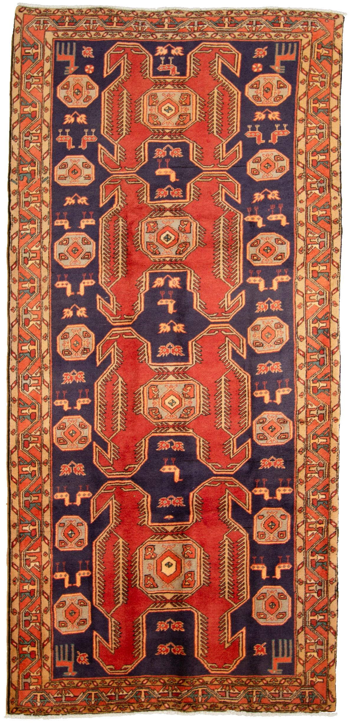 Hand-knotted Ardabil  Wool Rug 4'9" x 9'10"  Size: 4'9" x 9'10"  