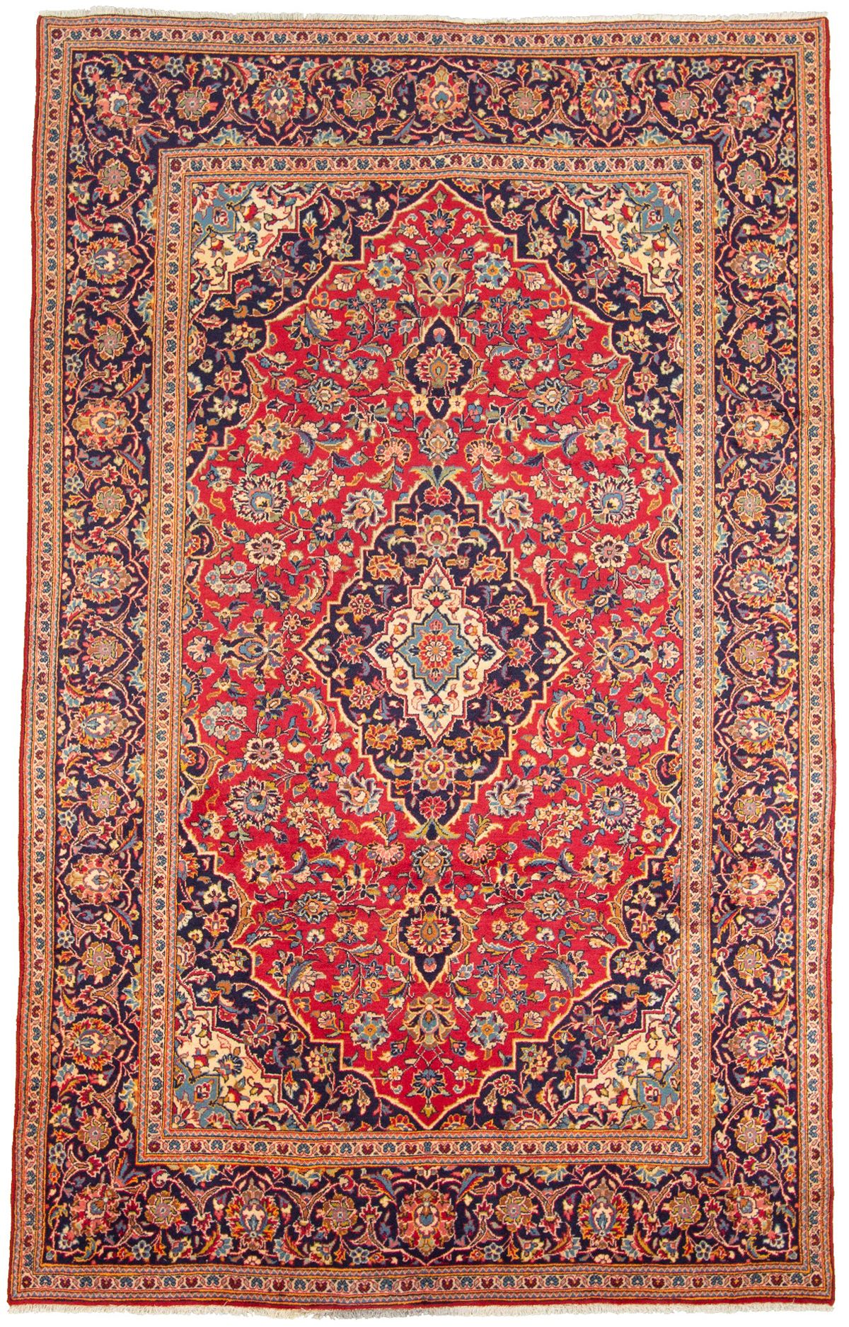 Hand-knotted Kashan  Wool Rug 6'4" x 10'0" Size: 6'4" x 10'0"  