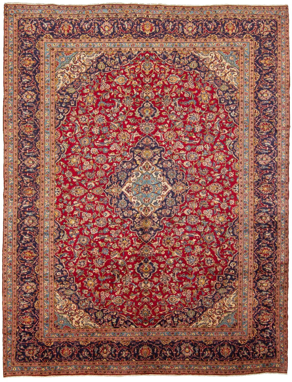 Hand-knotted Kashan  Wool Rug 10'0" x 12'10"  Size: 10'0" x 12'10"  