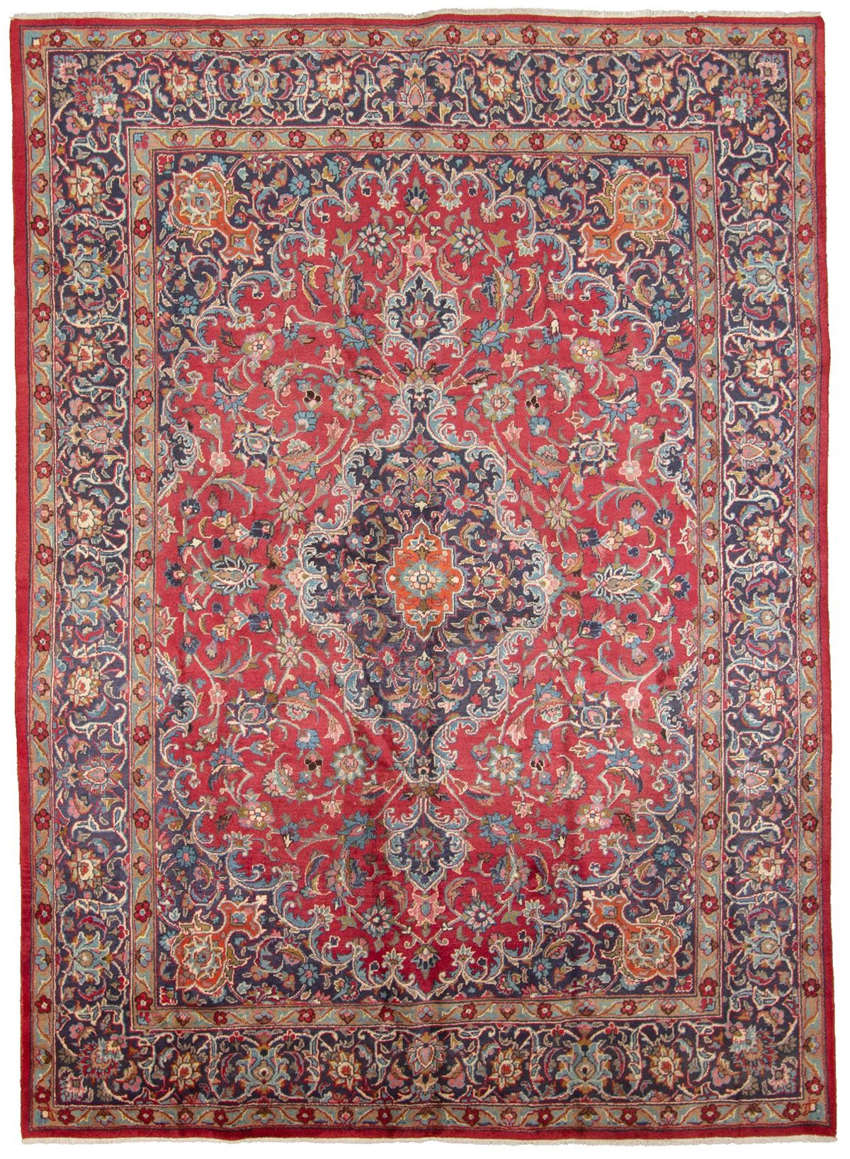 Hand-knotted Sabzevar  Wool Rug 8'2" x 11'2" Size: 8'2" x 11'2"  