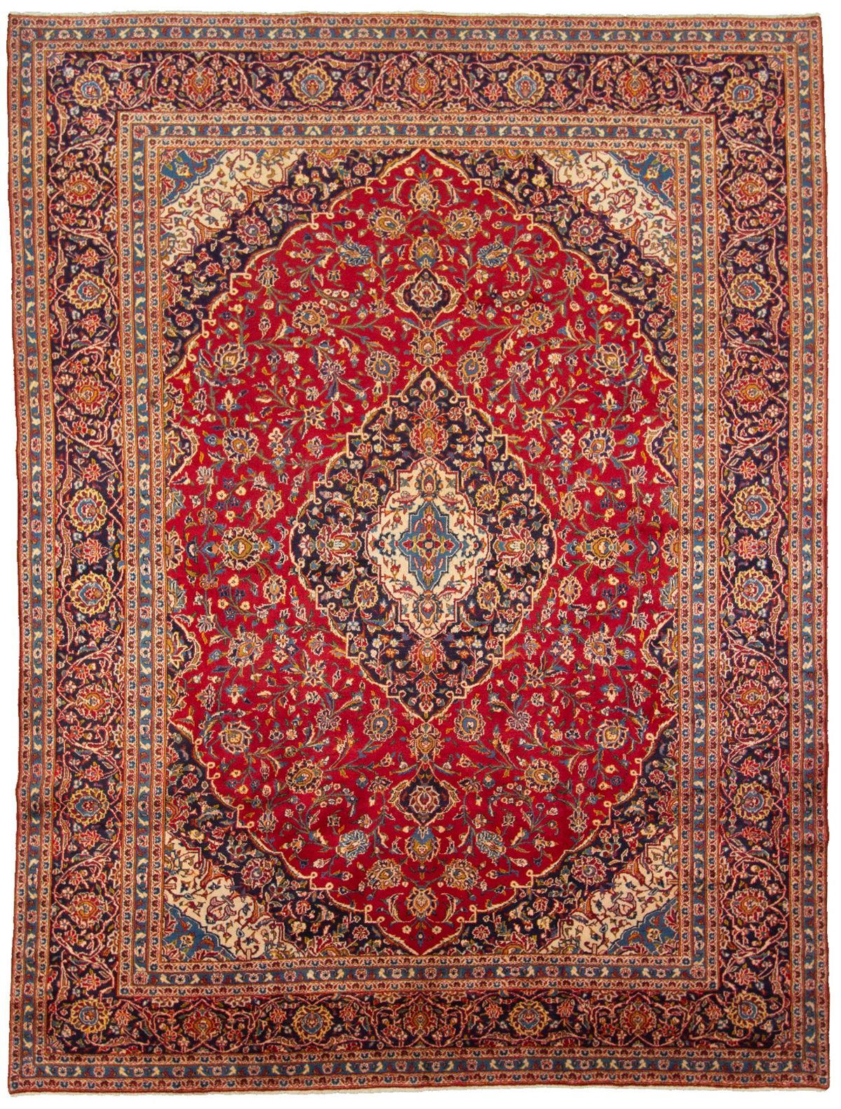 Hand-knotted Kashan  Wool Rug 9'9" x 13'0" Size: 9'9" x 13'0"  