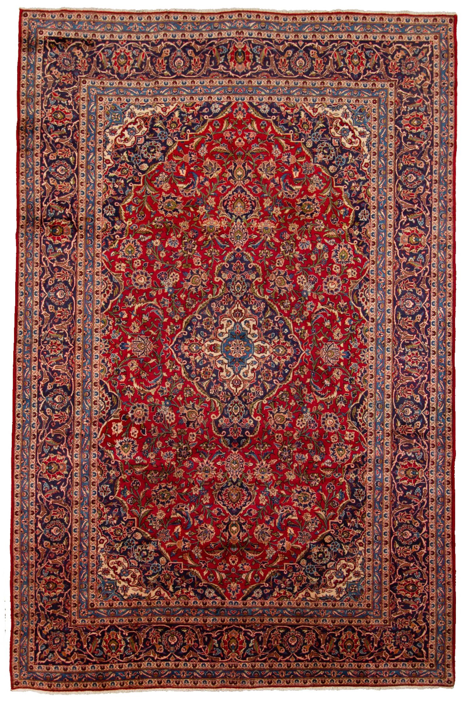Hand-knotted Kashan  Wool Rug 8'3" x 12'8" Size: 8'3" x 12'8"  
