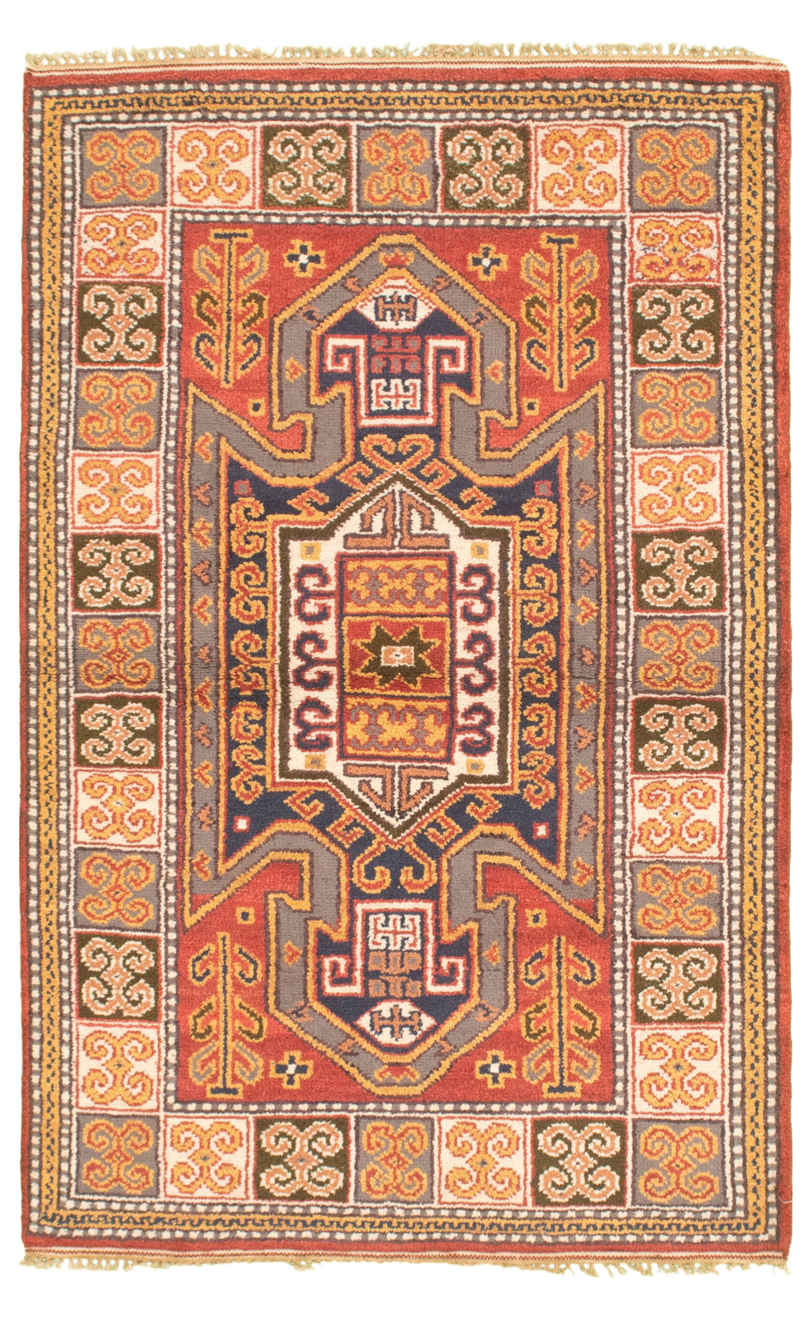 Hand-knotted Royal Kazak Red Wool Rug 3'1" x 6'2" Size: 3'1" x 6'2"  