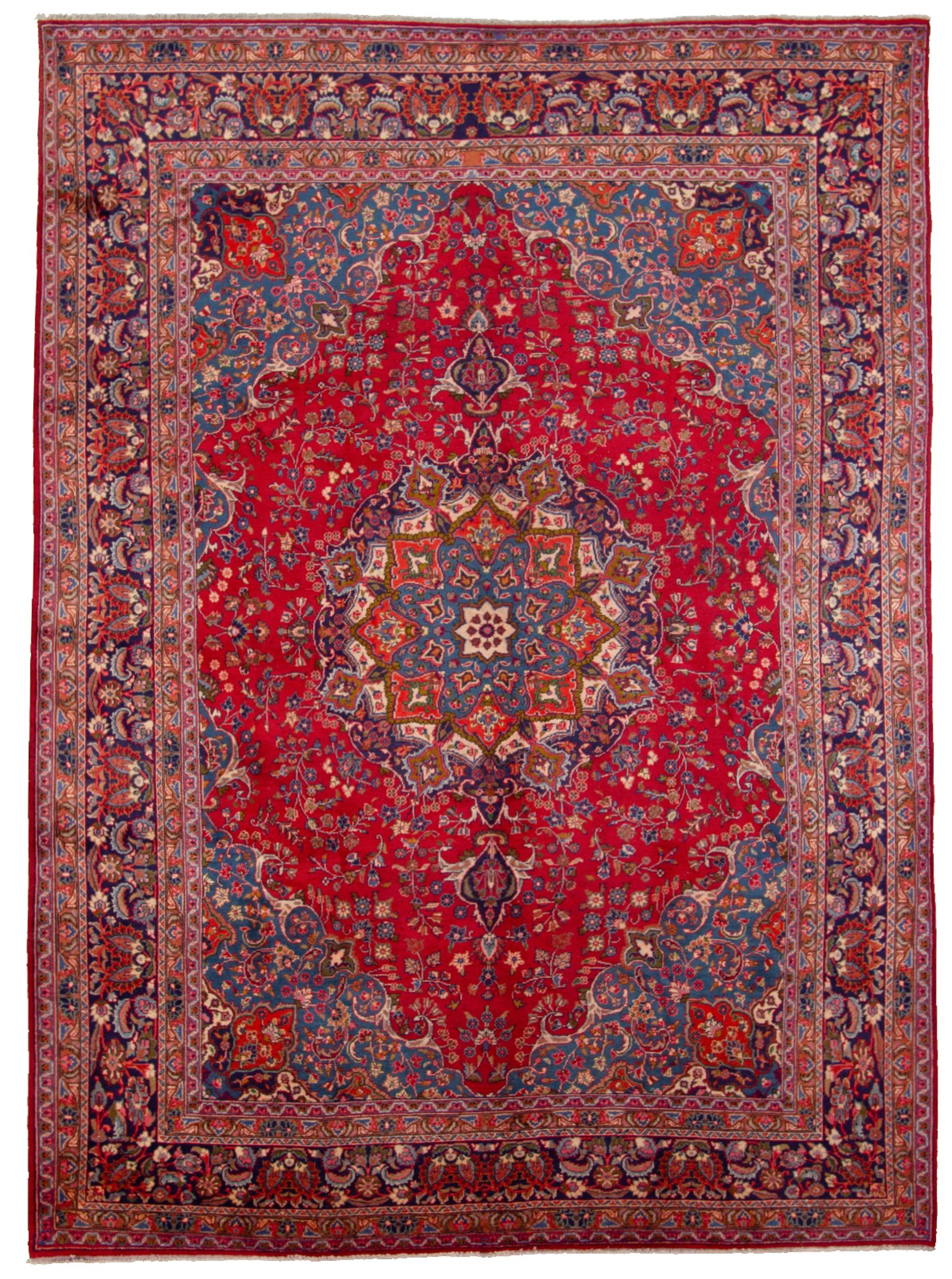 Hand-knotted Sabzevar  Wool Rug 9'7" x 13'1" Size: 9'7" x 13'1"  