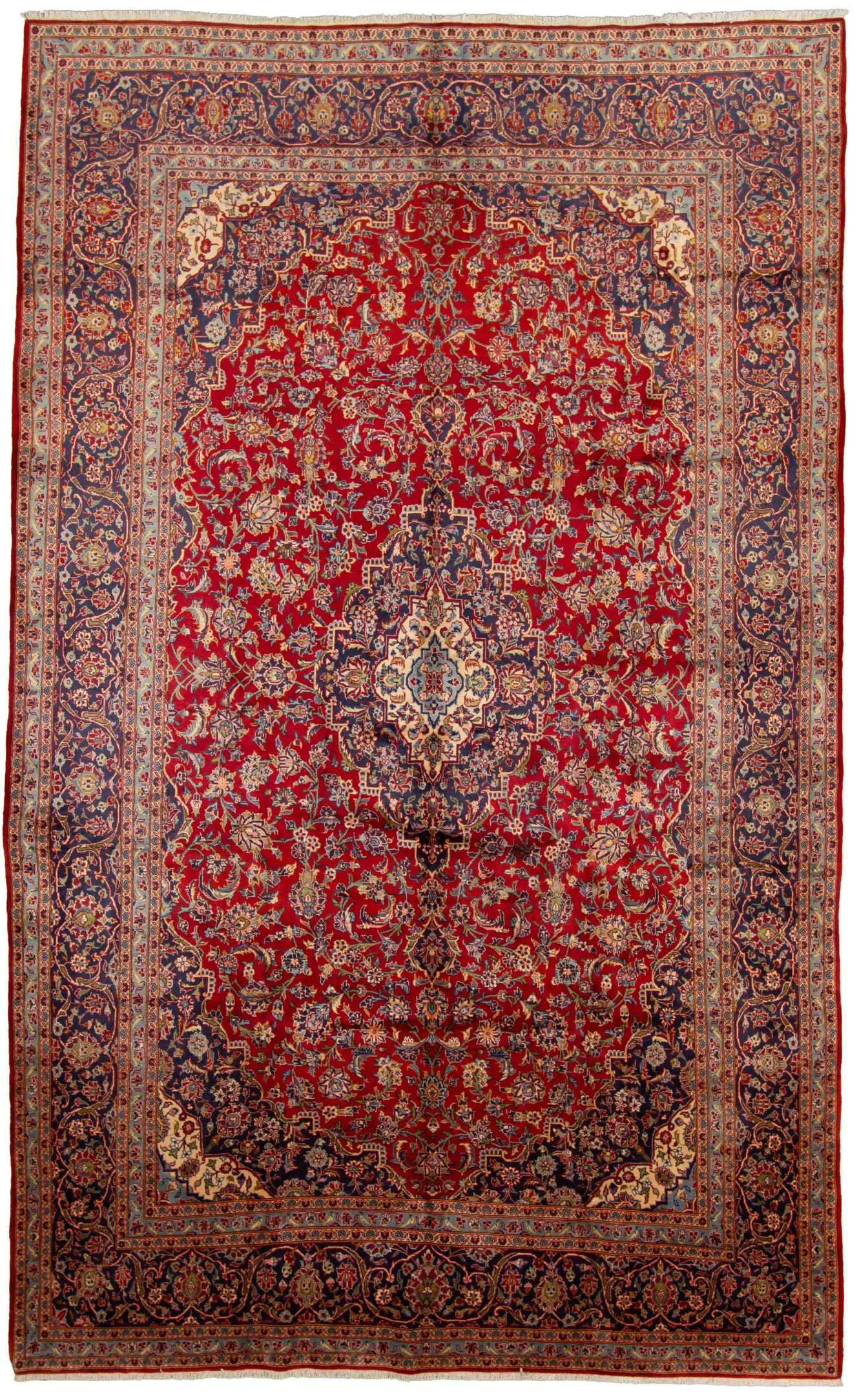 Hand-knotted Kashan  Wool Rug 8'4" x 13'5" Size: 8'4" x 13'5"  