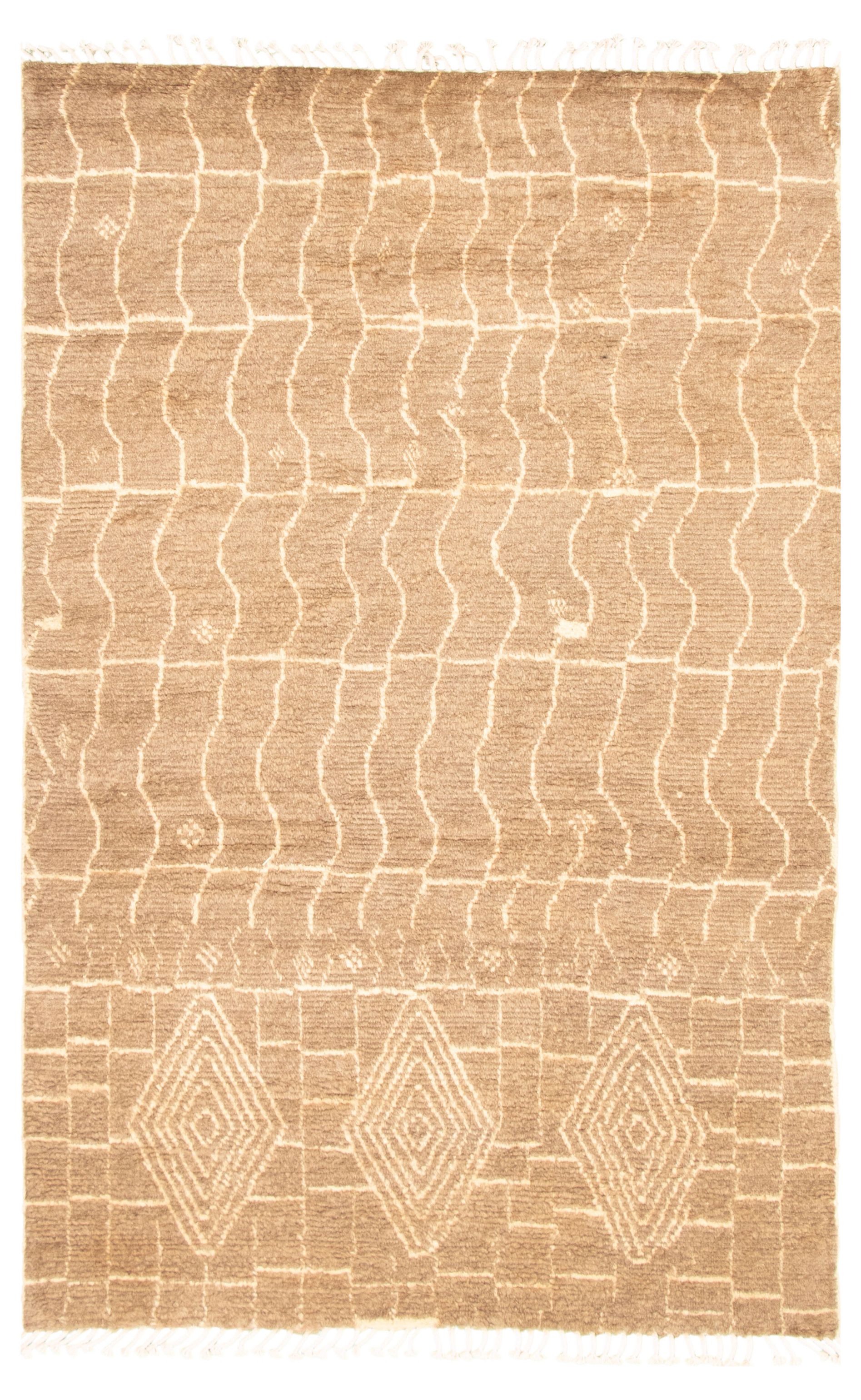 Hand-knotted Marrakech Brown Wool Rug 5'11" x 9'6" Size: 5'11" x 9'6"  