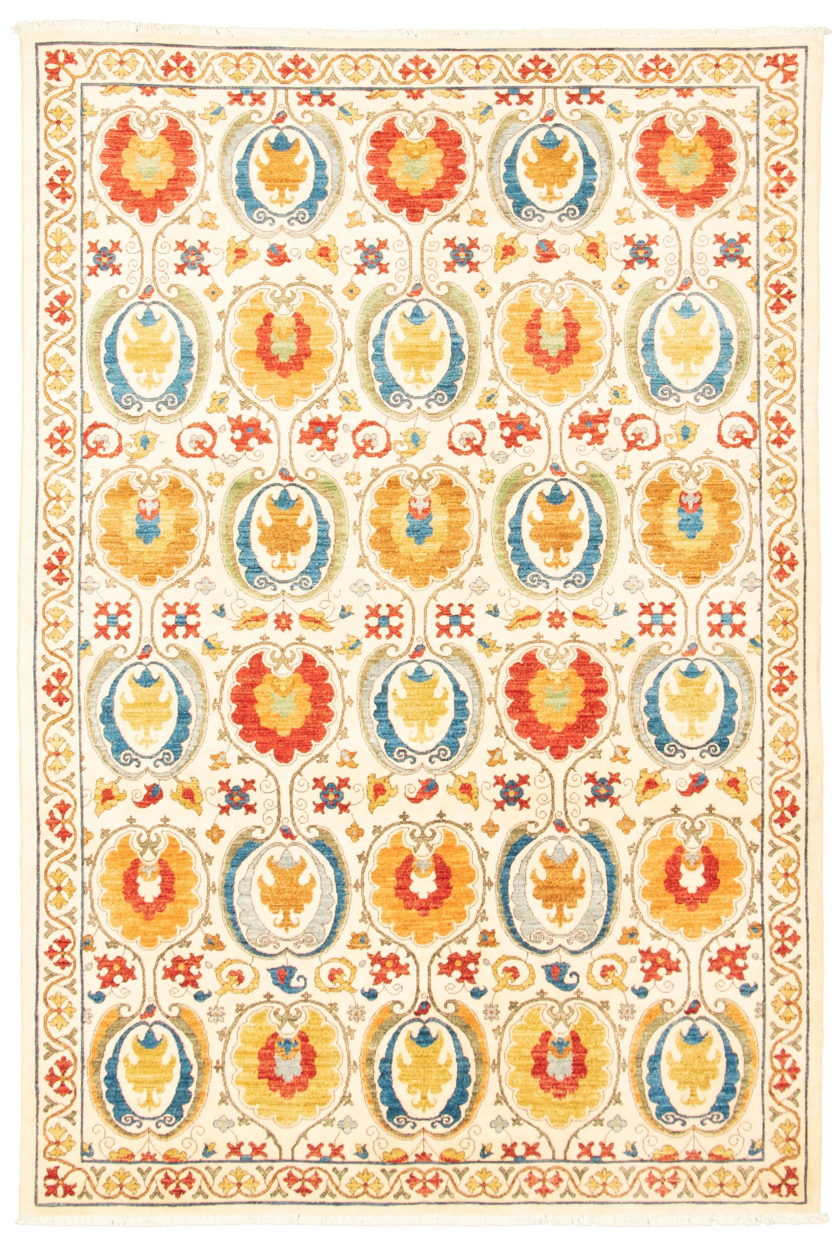 Hand-knotted Signature Collection Cream Wool Rug 6'0" x 9'0" Size: 6'0" x 9'0"  
