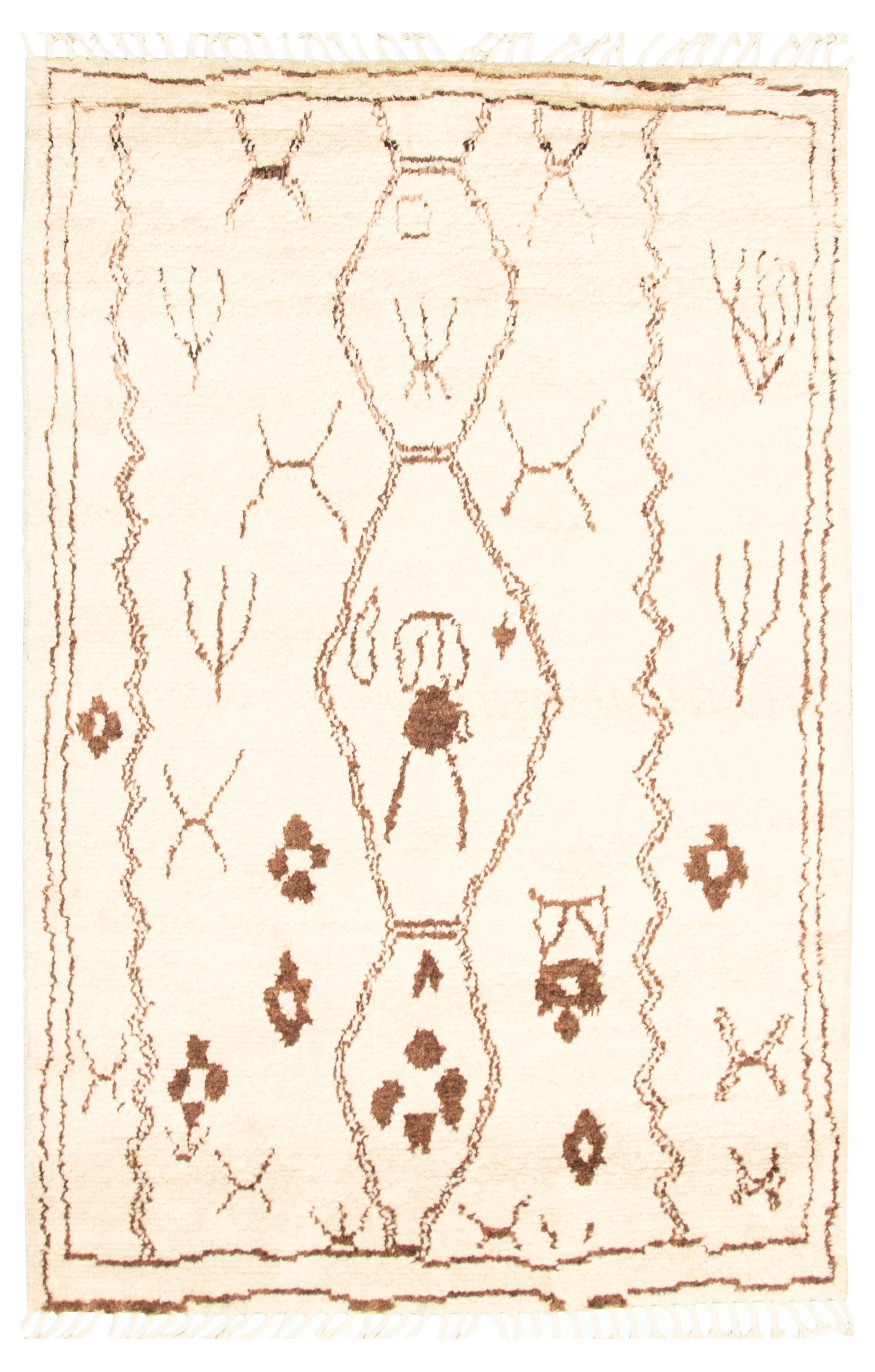 Hand-knotted Marrakech Cream Wool Rug 5'0" x 7'9" Size: 5'0" x 7'9"  