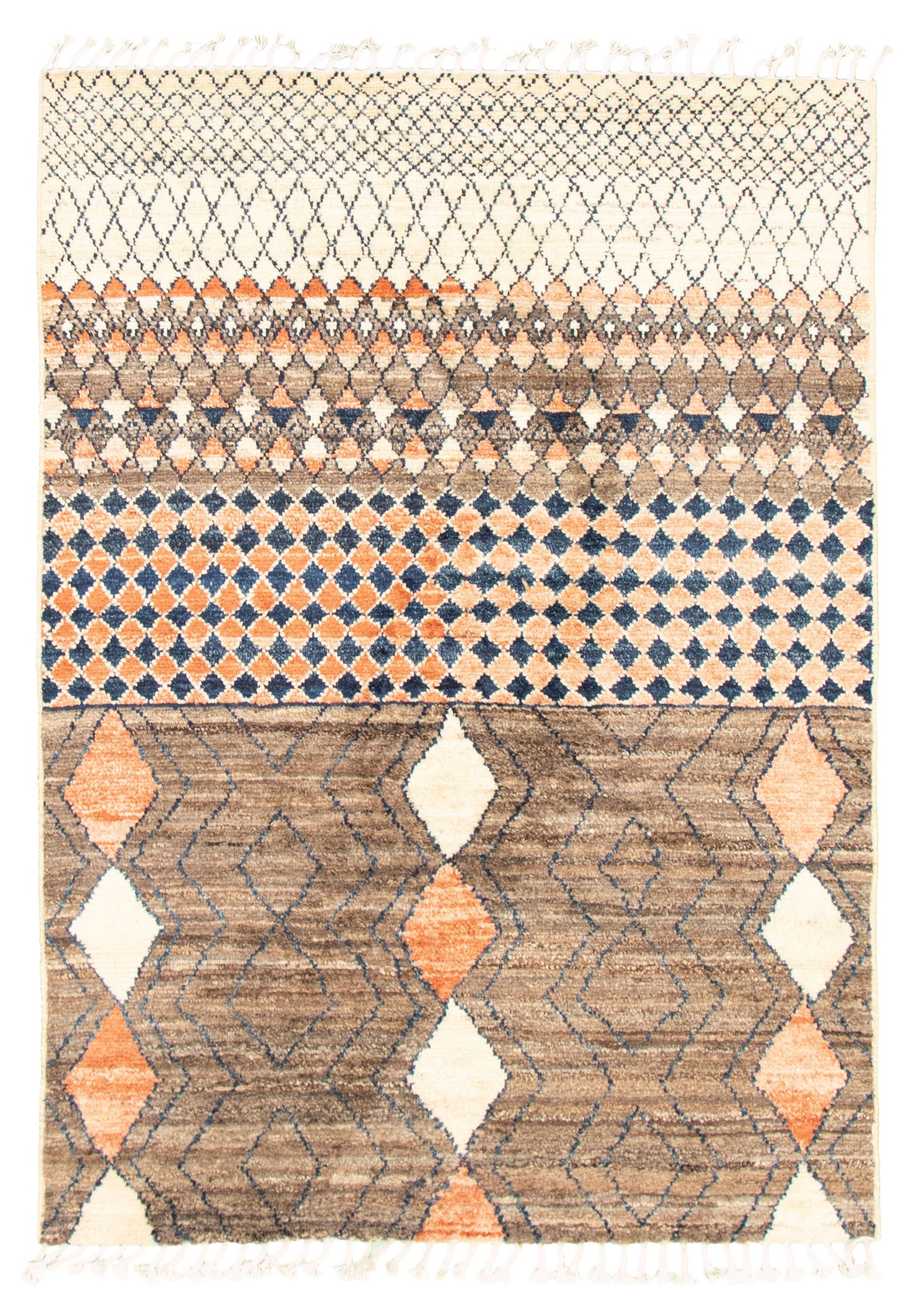 Hand-knotted Marrakech Brown Wool Rug 5'1" x 7'0" Size: 5'1" x 7'0"  