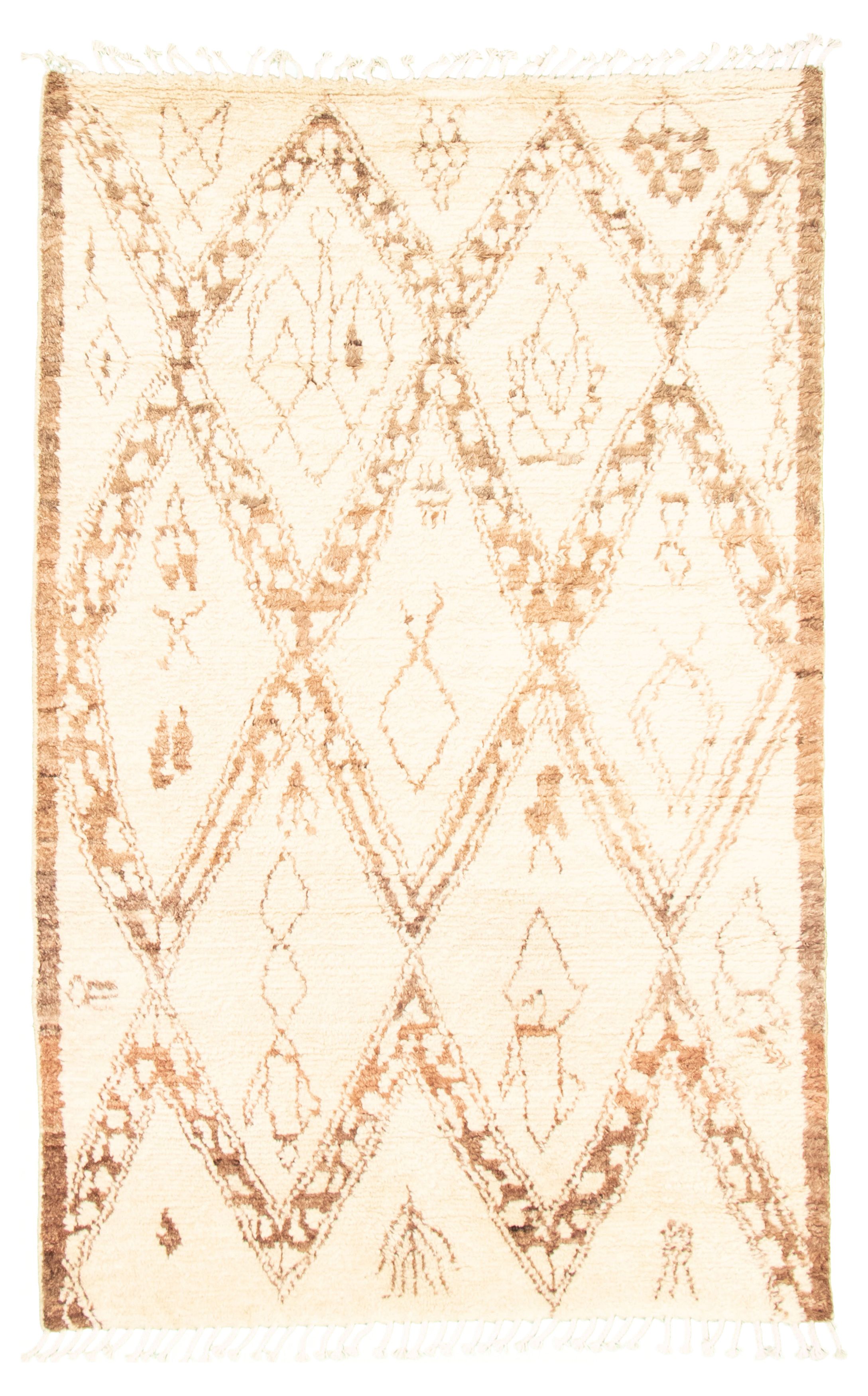 Hand-knotted Marrakech Cream Wool Rug 5'1" x 8'0" Size: 5'1" x 8'0"  