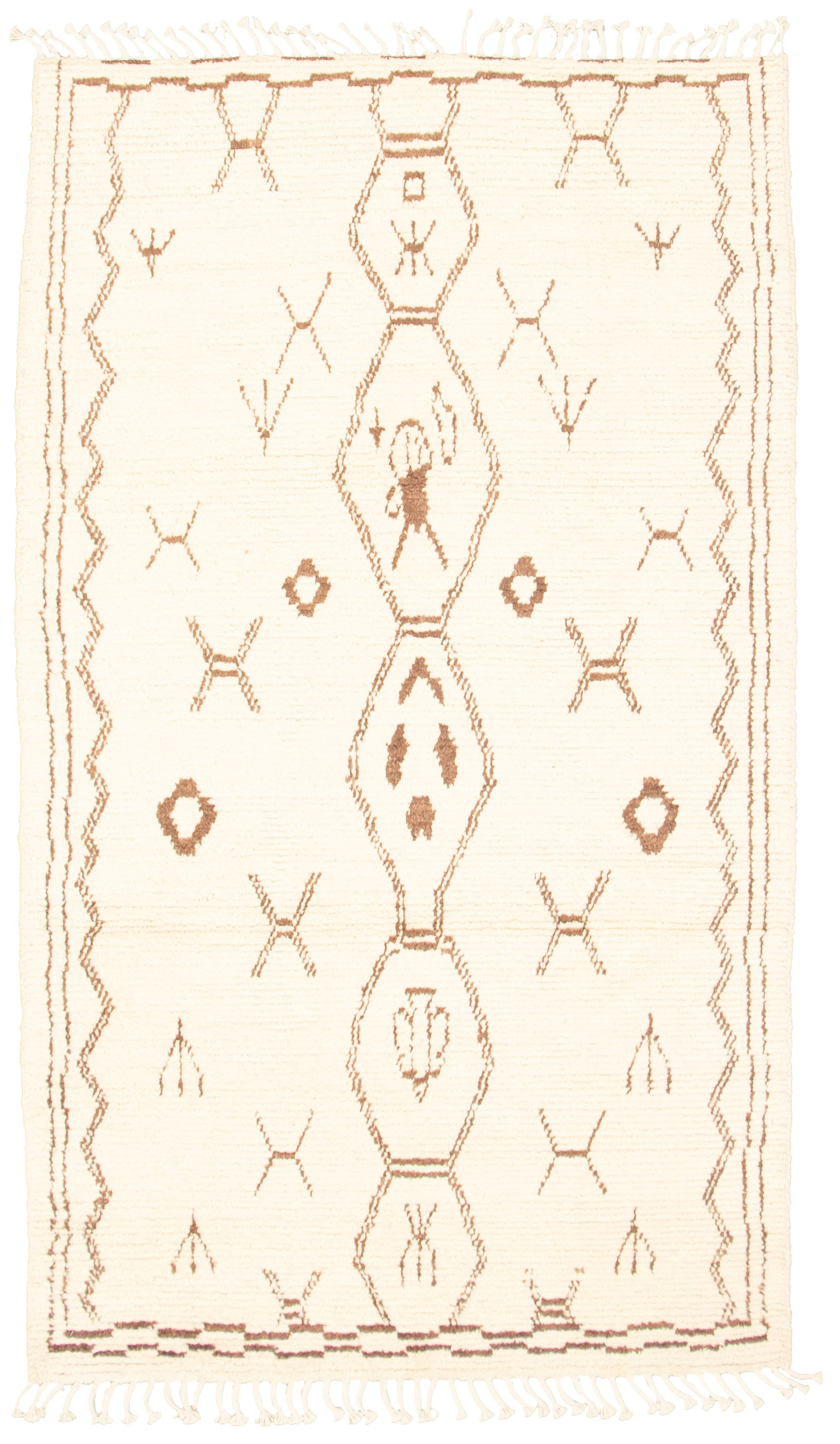 Hand-knotted Marrakech Cream Wool Rug 5'2" x 8'9" Size: 5'2" x 8'9"  