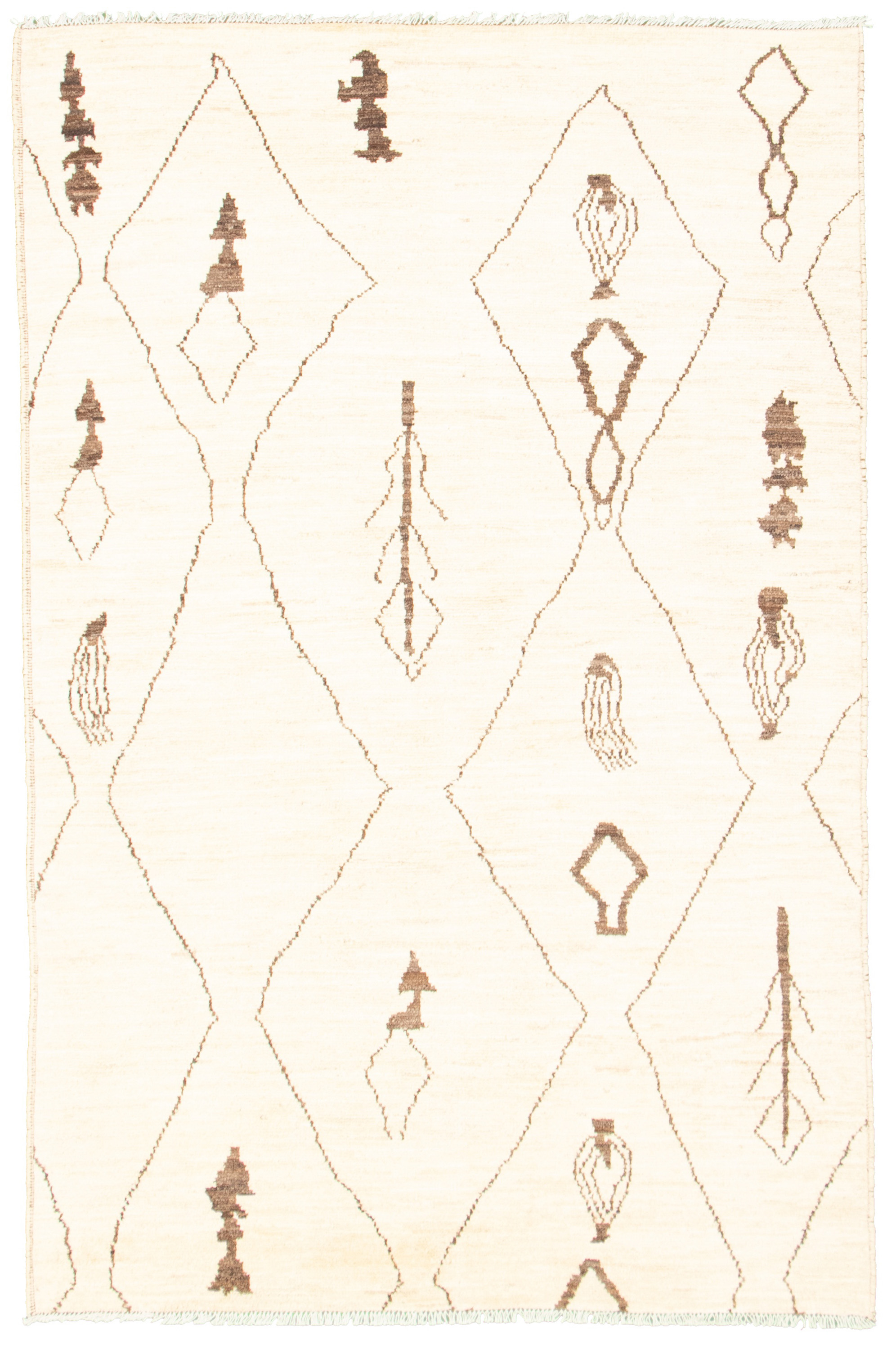 Hand-knotted Marrakech Cream Wool Rug 5'0" x 7'7" Size: 5'0" x 7'7"  