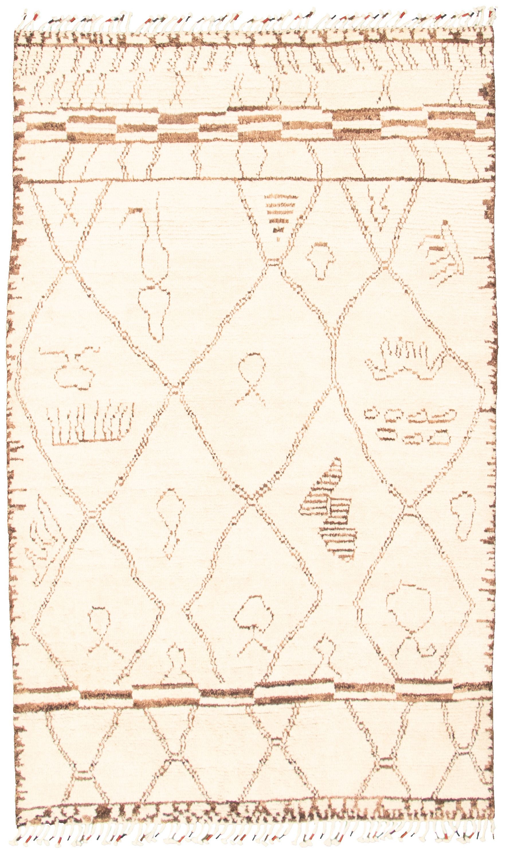 Hand-knotted Marrakech Ivory Wool Rug 5'0" x 8'1" Size: 5'0" x 8'1"  