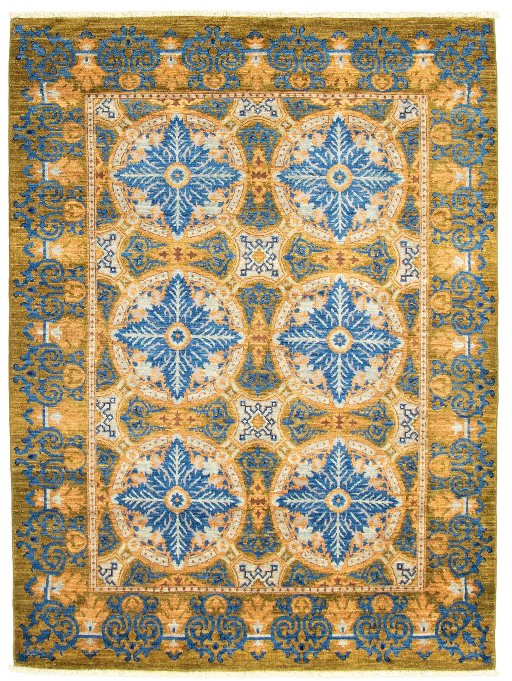 Hand-knotted Signature Collection Olive Wool Rug 6'0" x 8'0" Size: 6'0" x 8'0"  