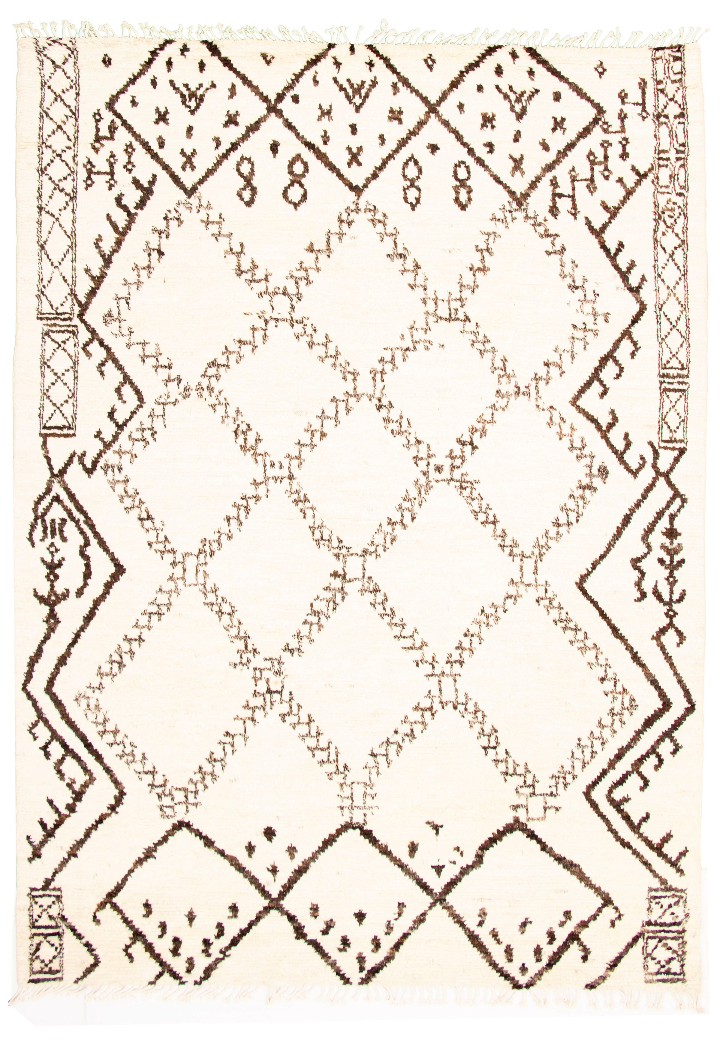 Hand-knotted Marrakech Cream Wool Rug 8'10" x 12'0" Size: 8'10" x 12'0"  