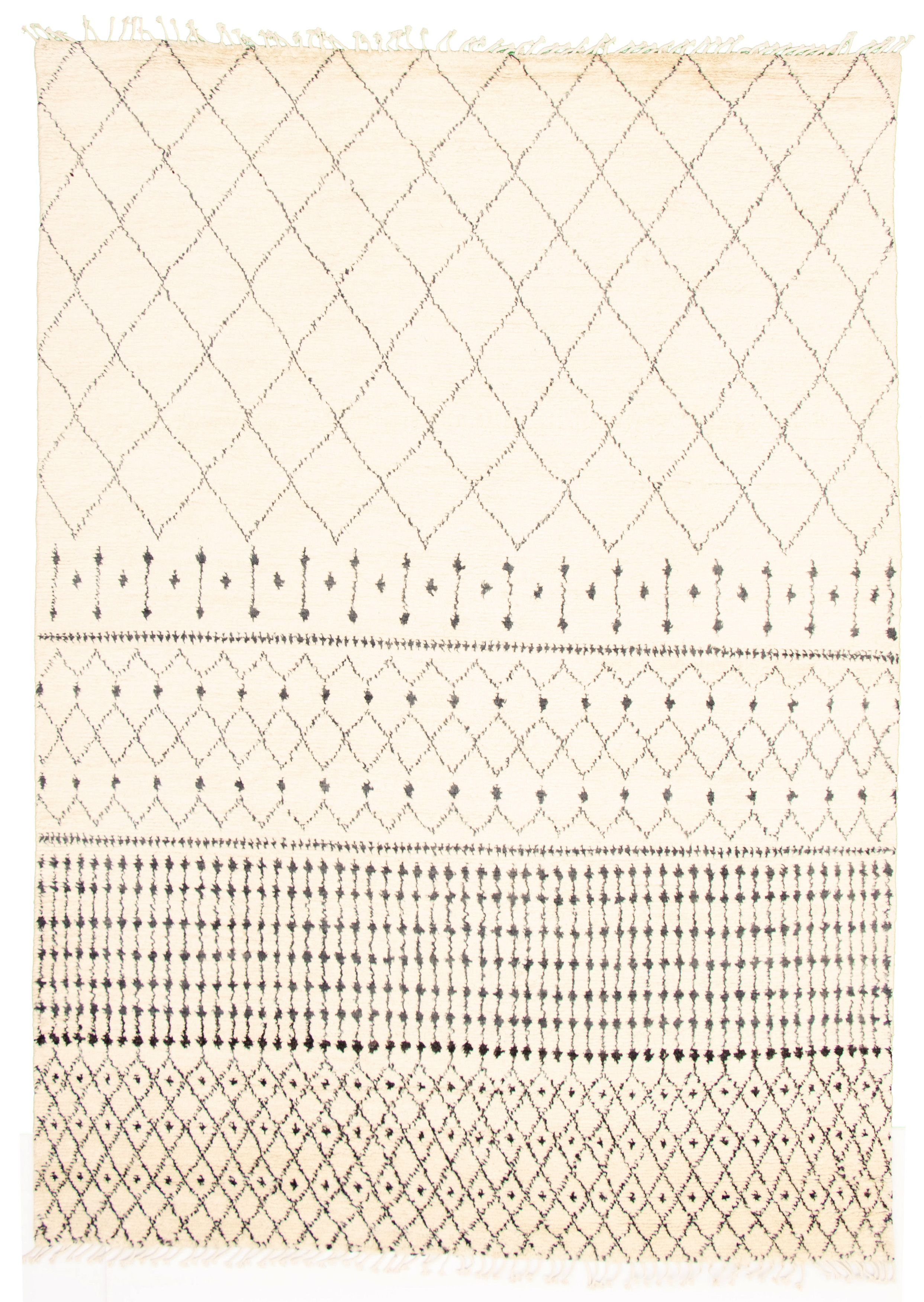Hand-knotted Marrakech Beige Wool Rug 8'6" x 11'11" Size: 8'6" x 11'11"  