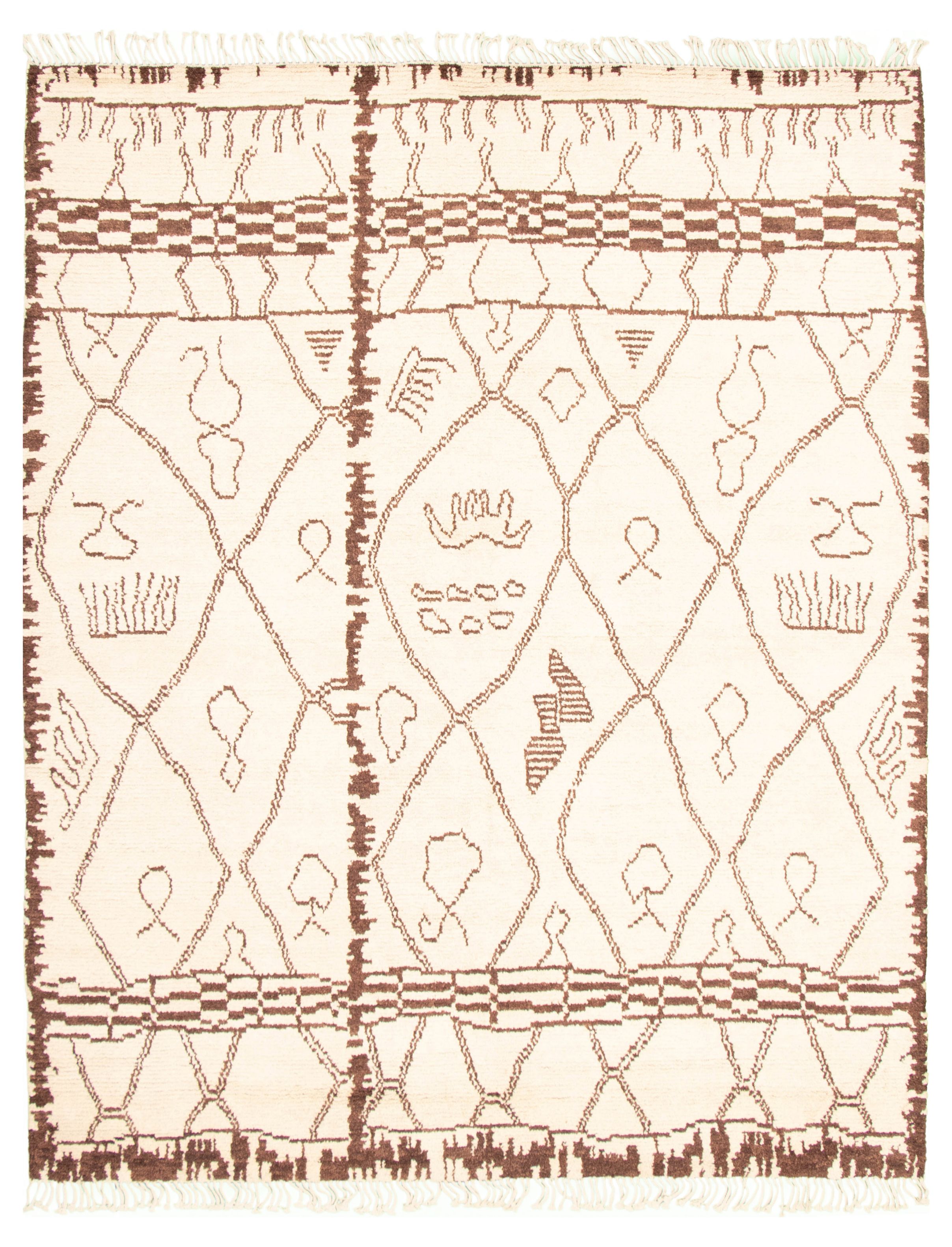 Hand-knotted Marrakech Cream Wool Rug 7'10" x 10'1" Size: 7'10" x 10'1"  