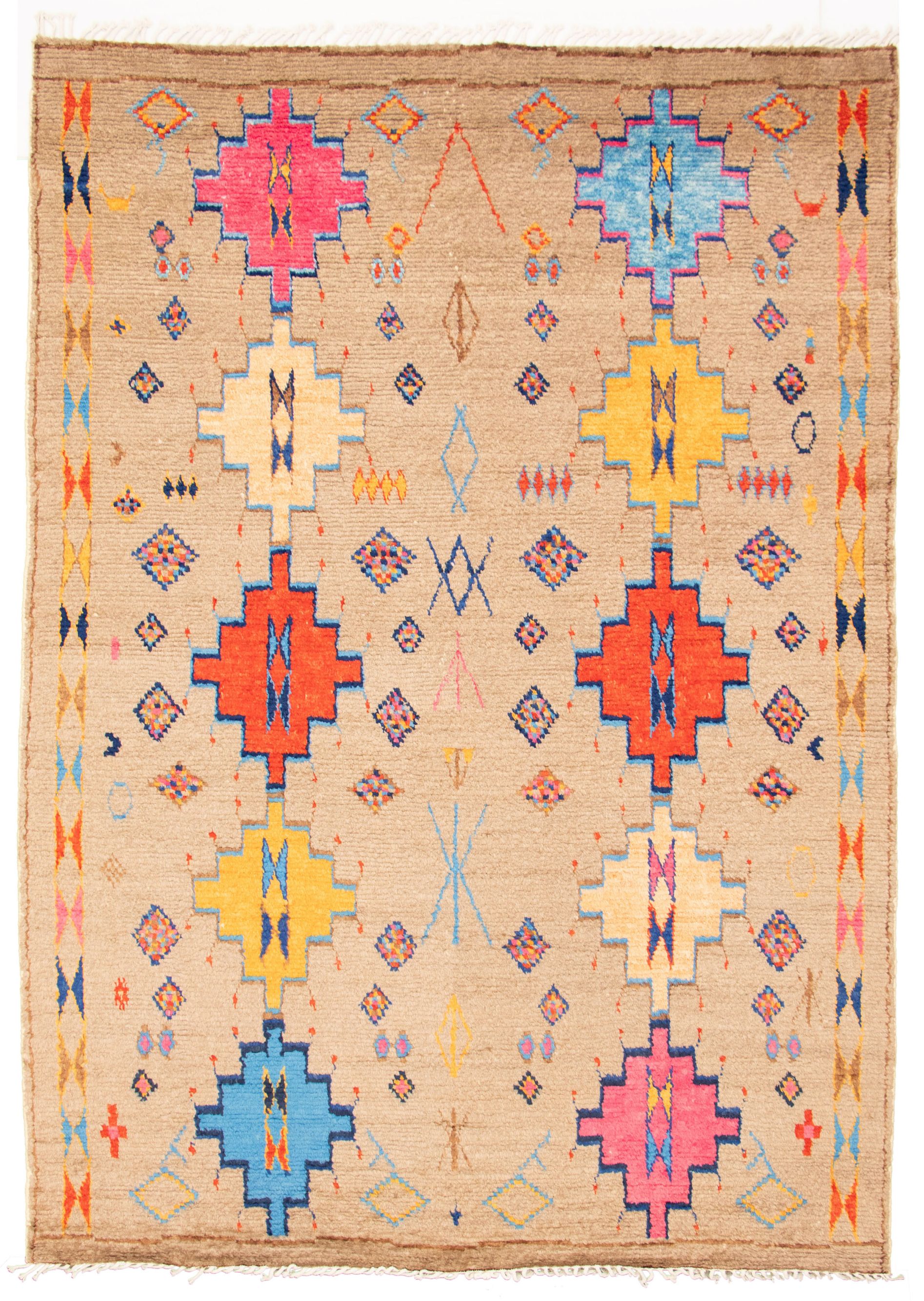 Hand-knotted Marrakech Tan Wool Rug 8'10" x 12'3" Size: 8'10" x 12'3"  