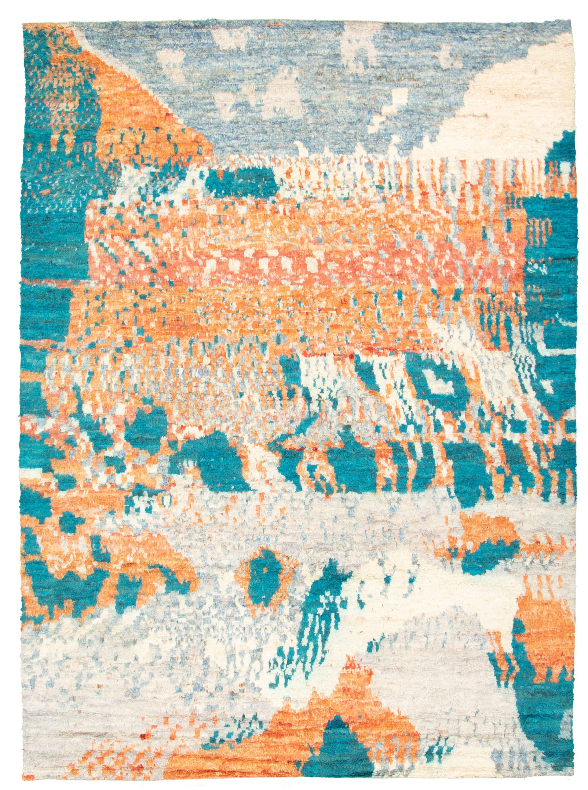 Hand-knotted Abstract Lahore Legacy Copper, Grey Wool Rug 8'5" x 11'10" Size: 8'5" x 11'10"  