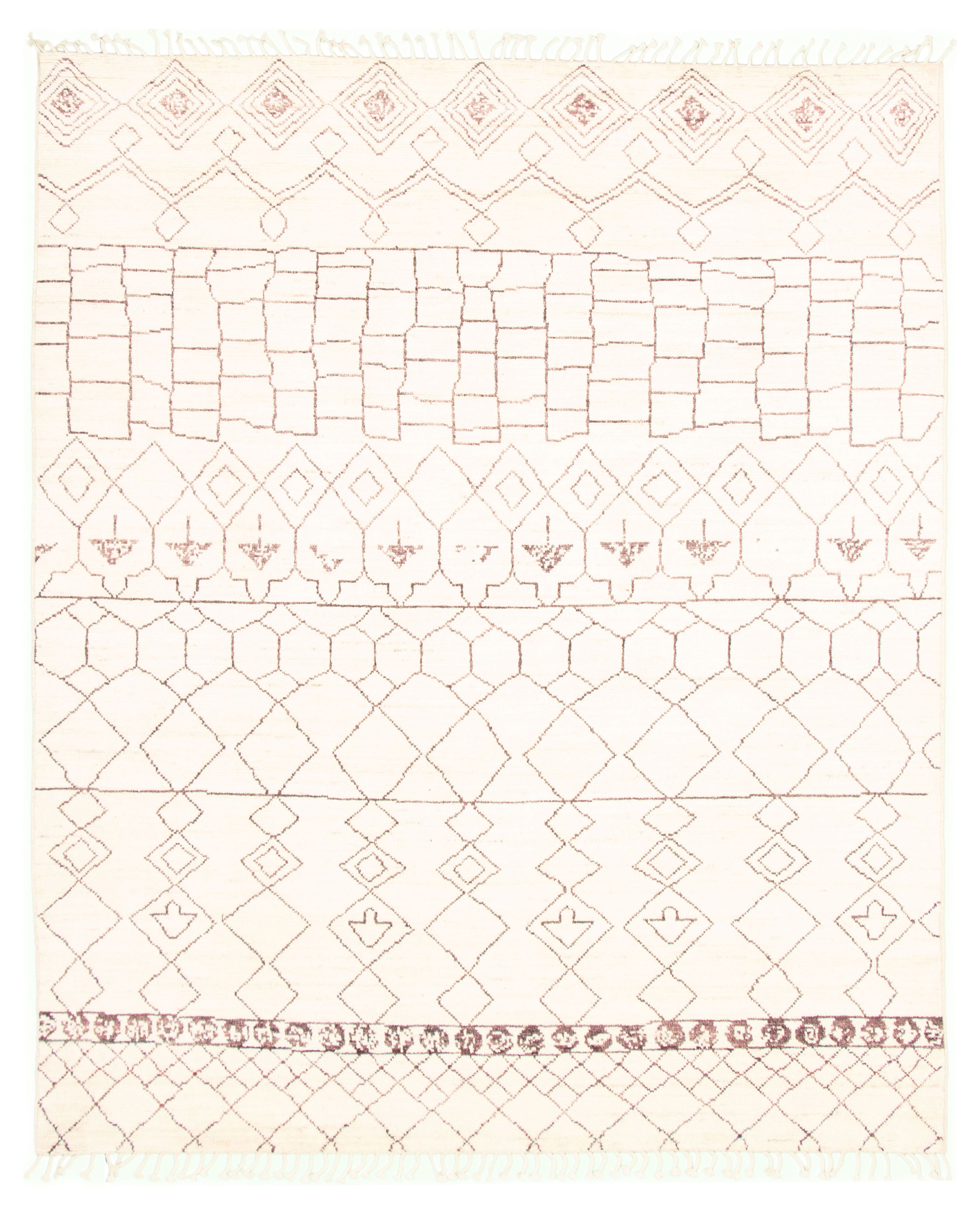 Hand-knotted Marrakech Cream Wool Rug 8'0" x 9'10" Size: 8'0" x 9'10"  