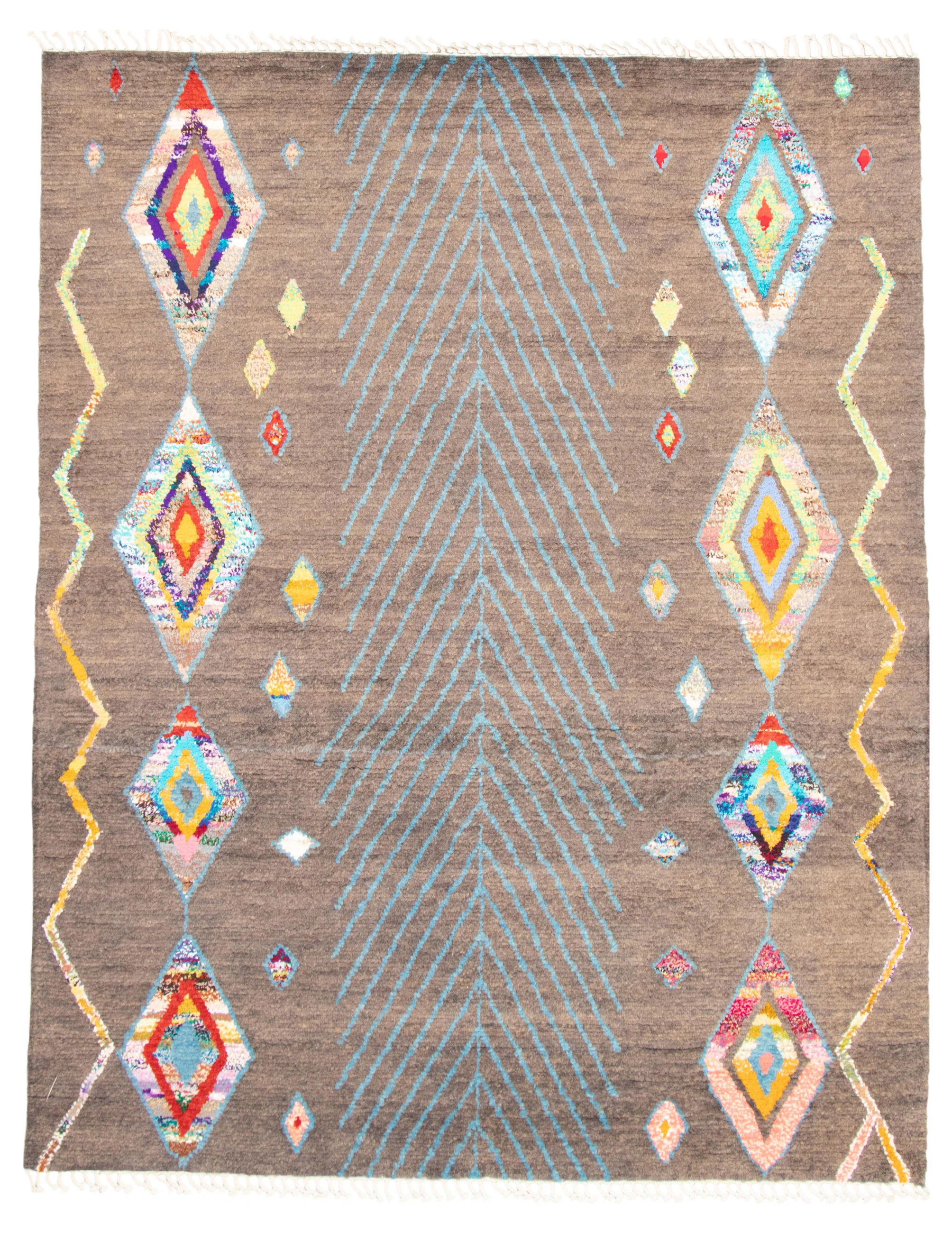 Hand-knotted Marrakech Dark Grey Wool Rug 7'9" x 9'9" Size: 7'9" x 9'9"  