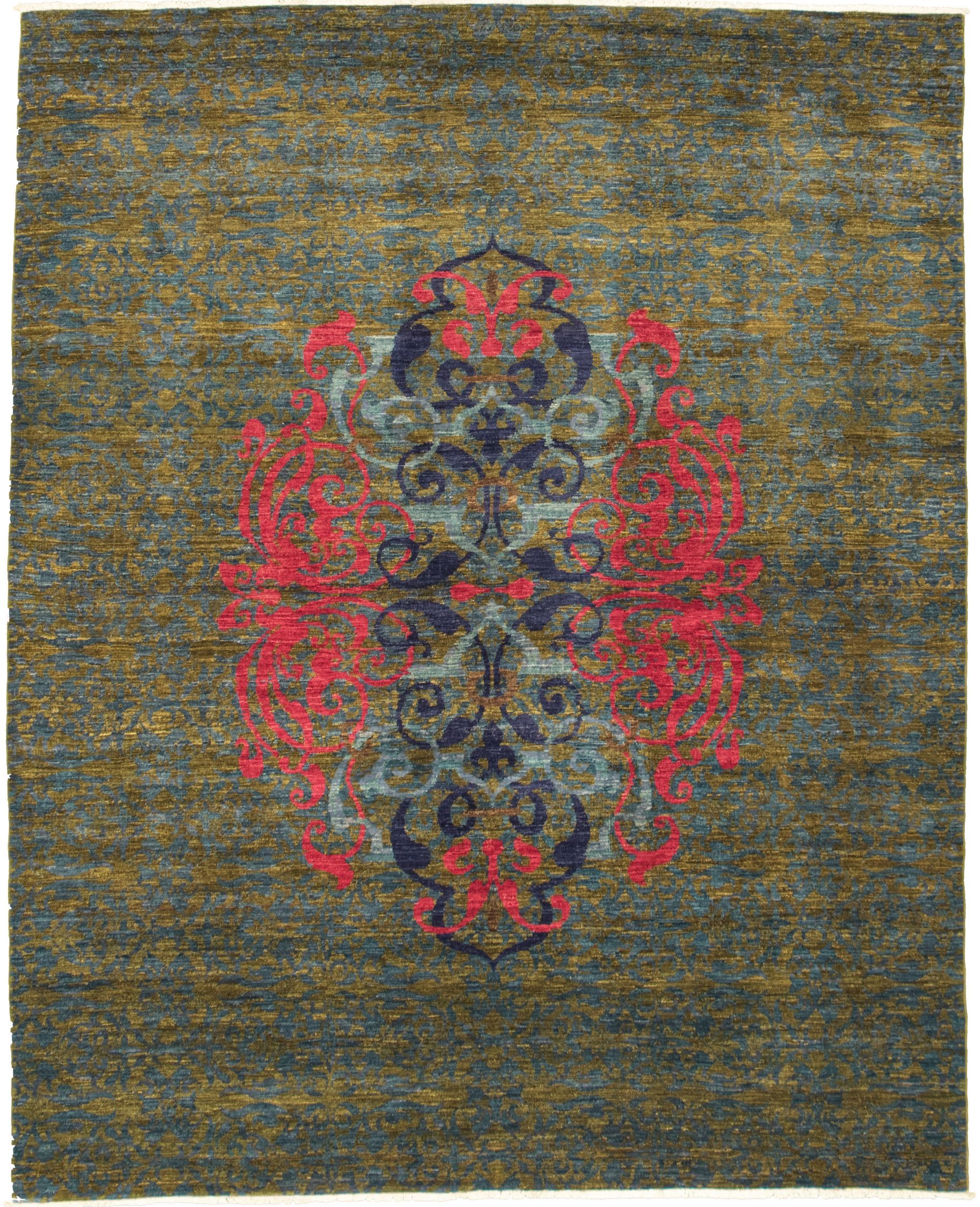 Hand-knotted Signature Collection Olive Wool Rug 8'0" x 10'0" Size: 8'0" x 10'0"  