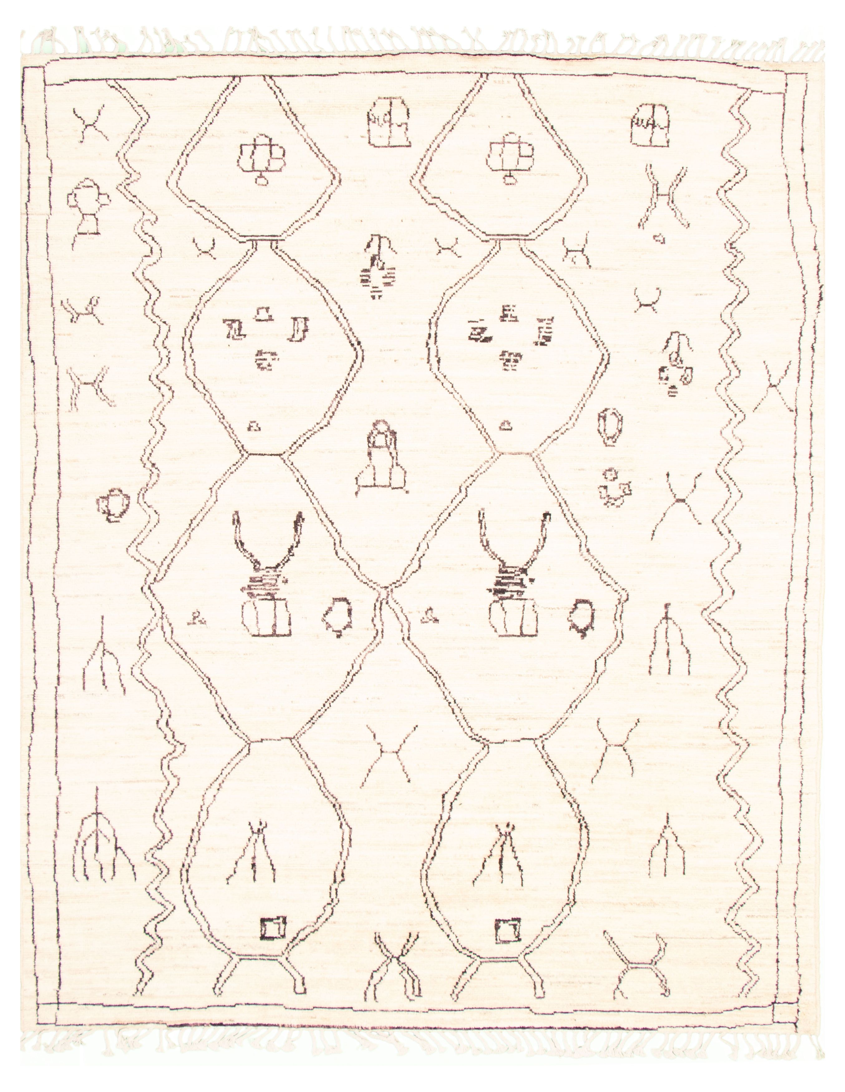 Hand-knotted Marrakech Cream Wool Rug 7'10" x 10'0" Size: 7'10" x 10'0"  